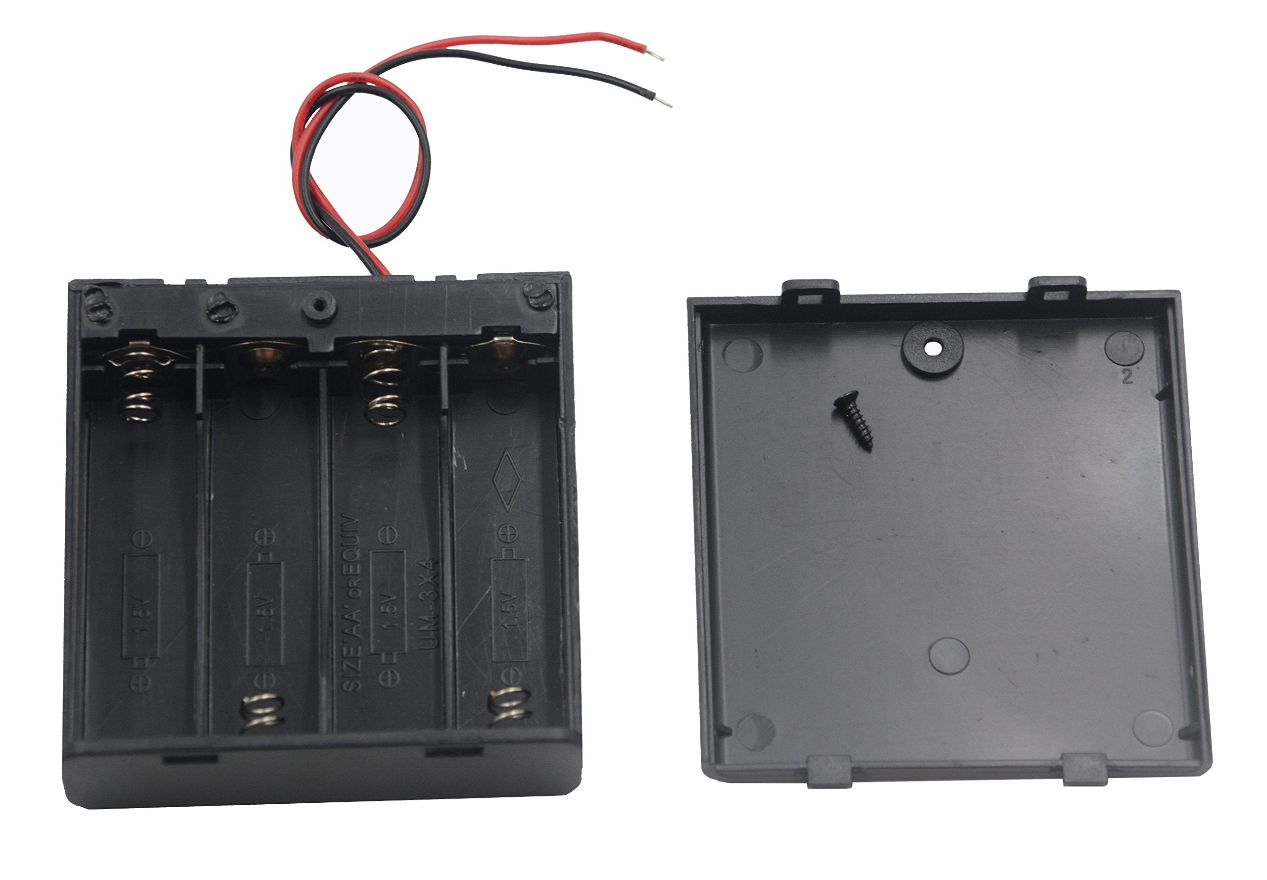 Lampvpath (Pack Of 2 4 Aa Battery Holder With Switch, 6V Battery Holder With Switch, 4X 1.5V Aa Battery Holder With Leads And Sw