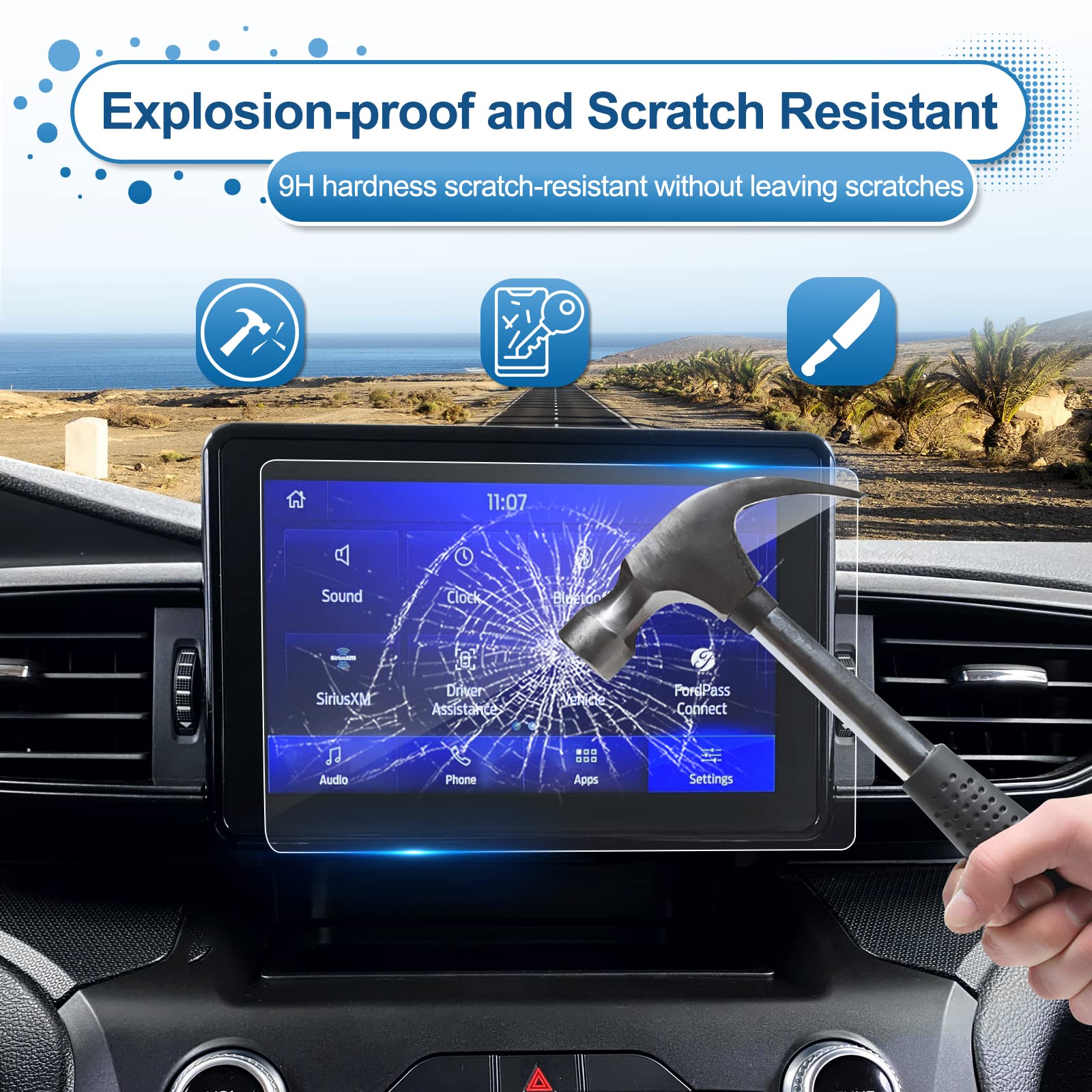 Coleya 2020 2021 2022 2023 2024 Explorer Screen Protector For Ford Explorer (Xlt/St Line/Limited/Timberline) 8 Inch Touch Screen