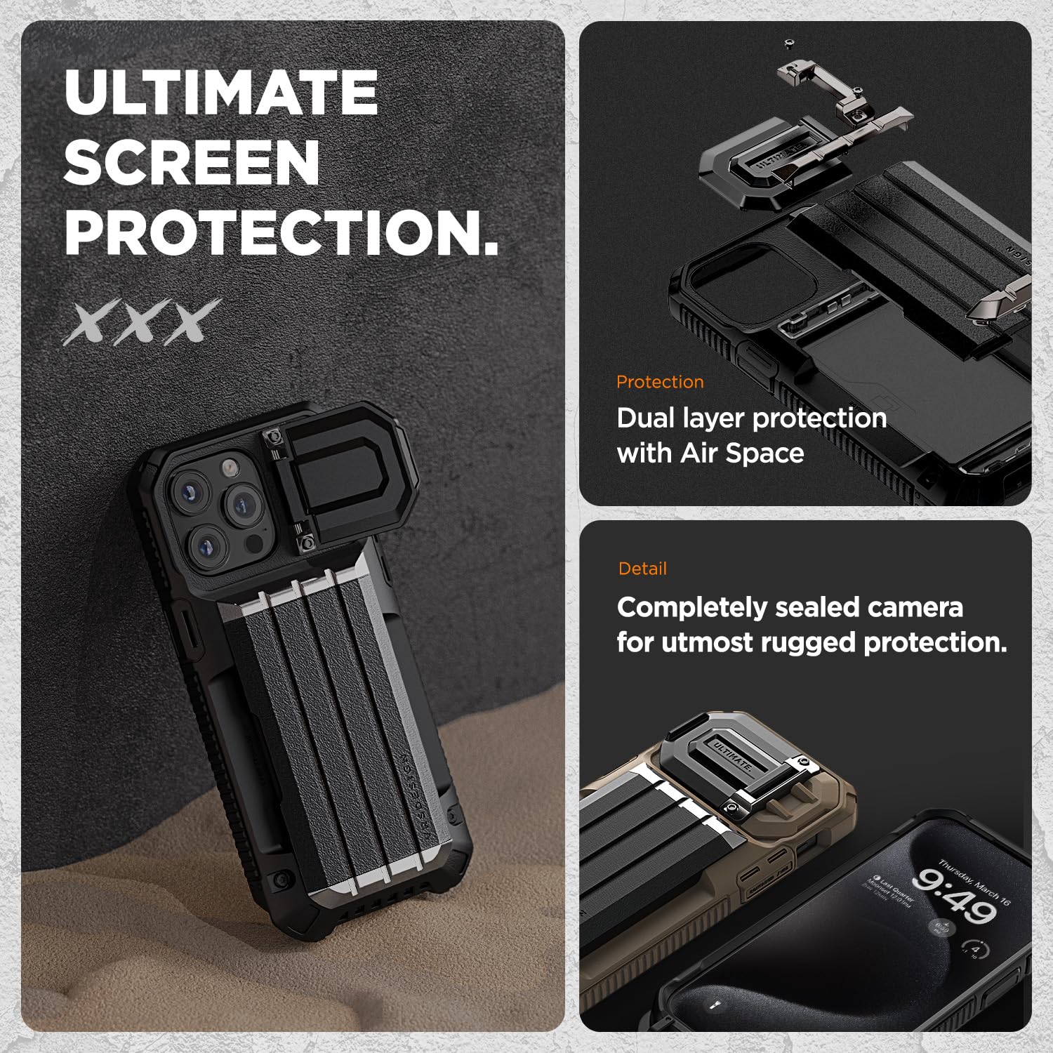 Vrs Design Damda Glide Ultimate For Iphone 15 Pro Max(2023), Premium Sturdy Fully Covered Camera Lens Protection Wallet Case Wit