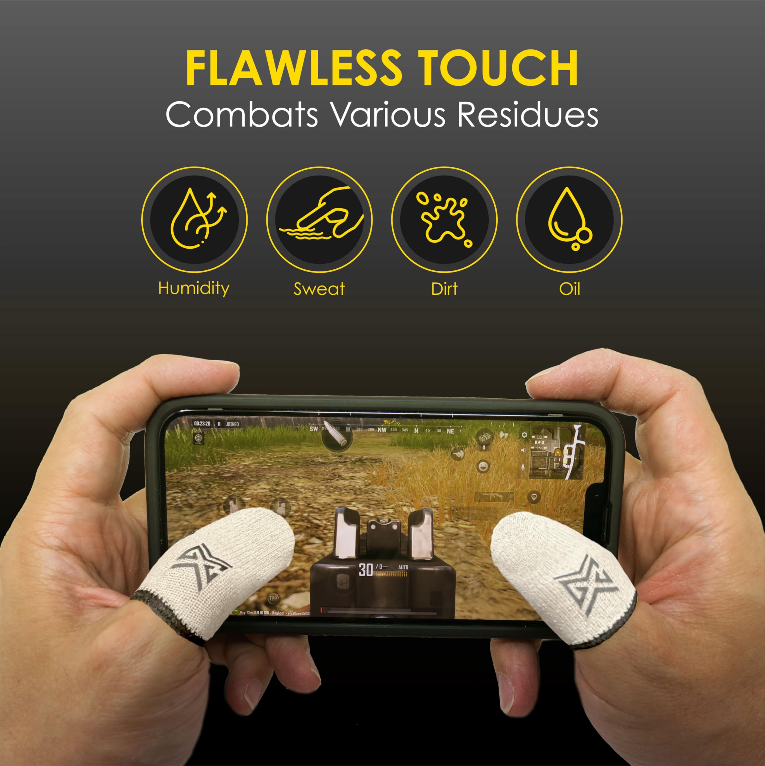 Mobilegamingcorps Mgc Clawsocks 6 Pack Silver, Gamer Finger & Thumb Sleeves, Protector/Stabilizer/Compression Support, Breathabl