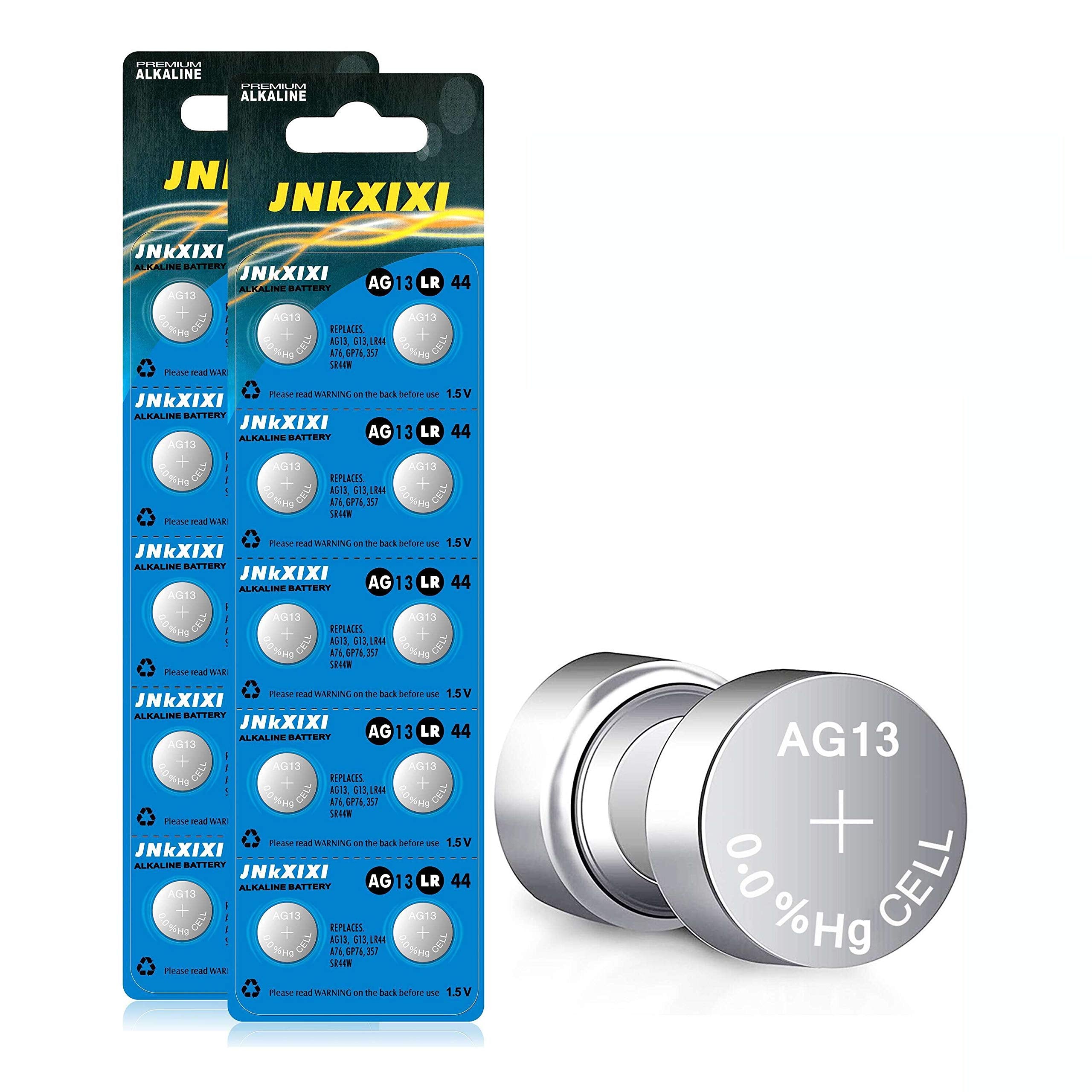 Jnkxixi 20 Pack Lr44 Lr 44B L1154C Ag13 Sr44 Batteries A76 357 303 1154 1.5 Volt Ornament Batteries Button Coin Cell Battery