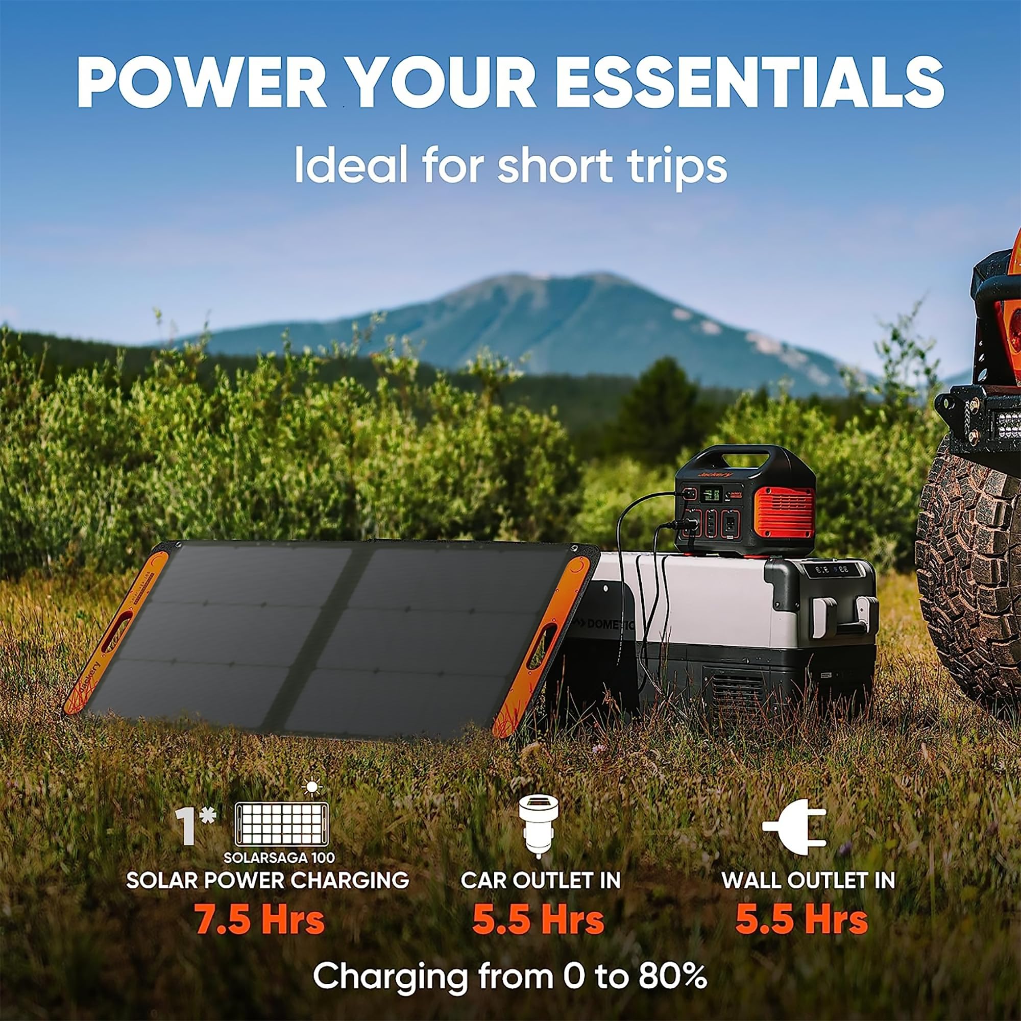 Jackery Solar Generator Explorer 500, 518Wh Portable Power Station Mobile Lithium Battery Pack With 1Xsolarsaga 100 For Rv Road