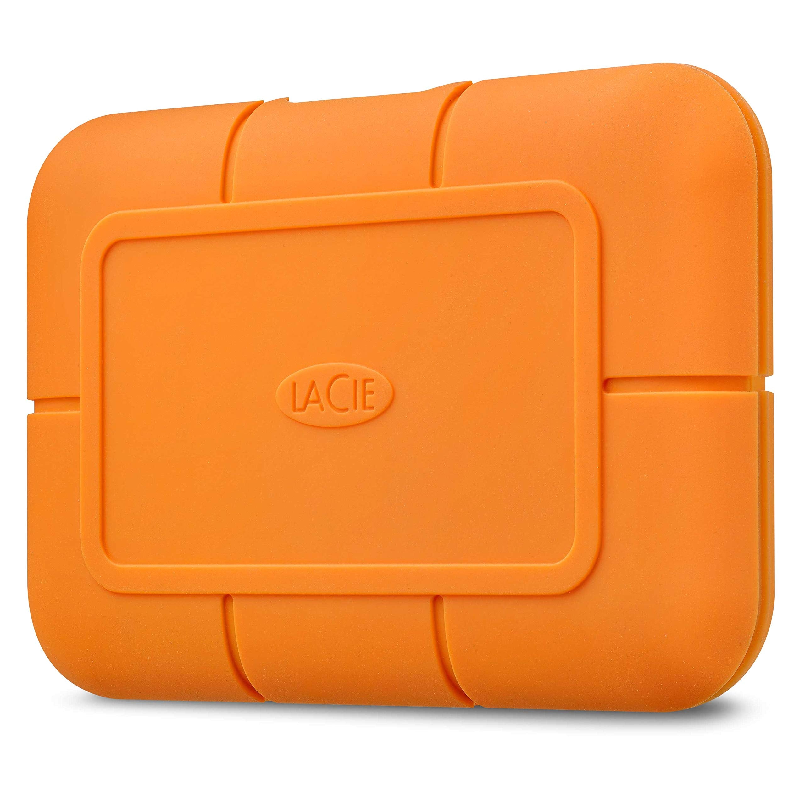 LaCie Rugged SSD 2TB Solid State Drive - USB-C USB 3.2 NVMe speeds up to 1050MB/s, IP67 Water Resistant, 3m Drop resistant, Encr