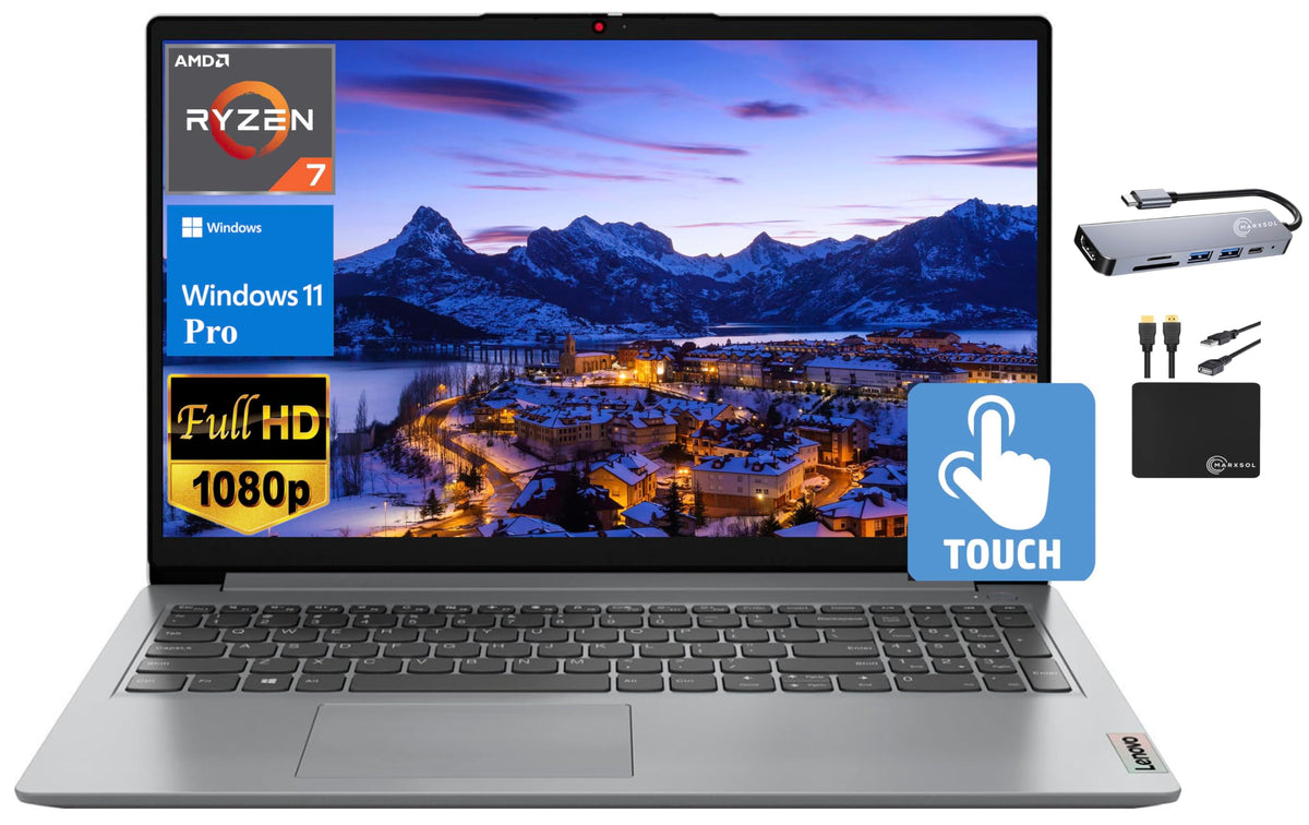 Lenovo Ideapad 2024 Newest Laptop, 15.6'' Fhd Ips Touchscreen, 8 Core Amd Ryzen 7 5700U (Beat I7 1180G7), 16Gb Ram, 1Tb Ssd, Rad