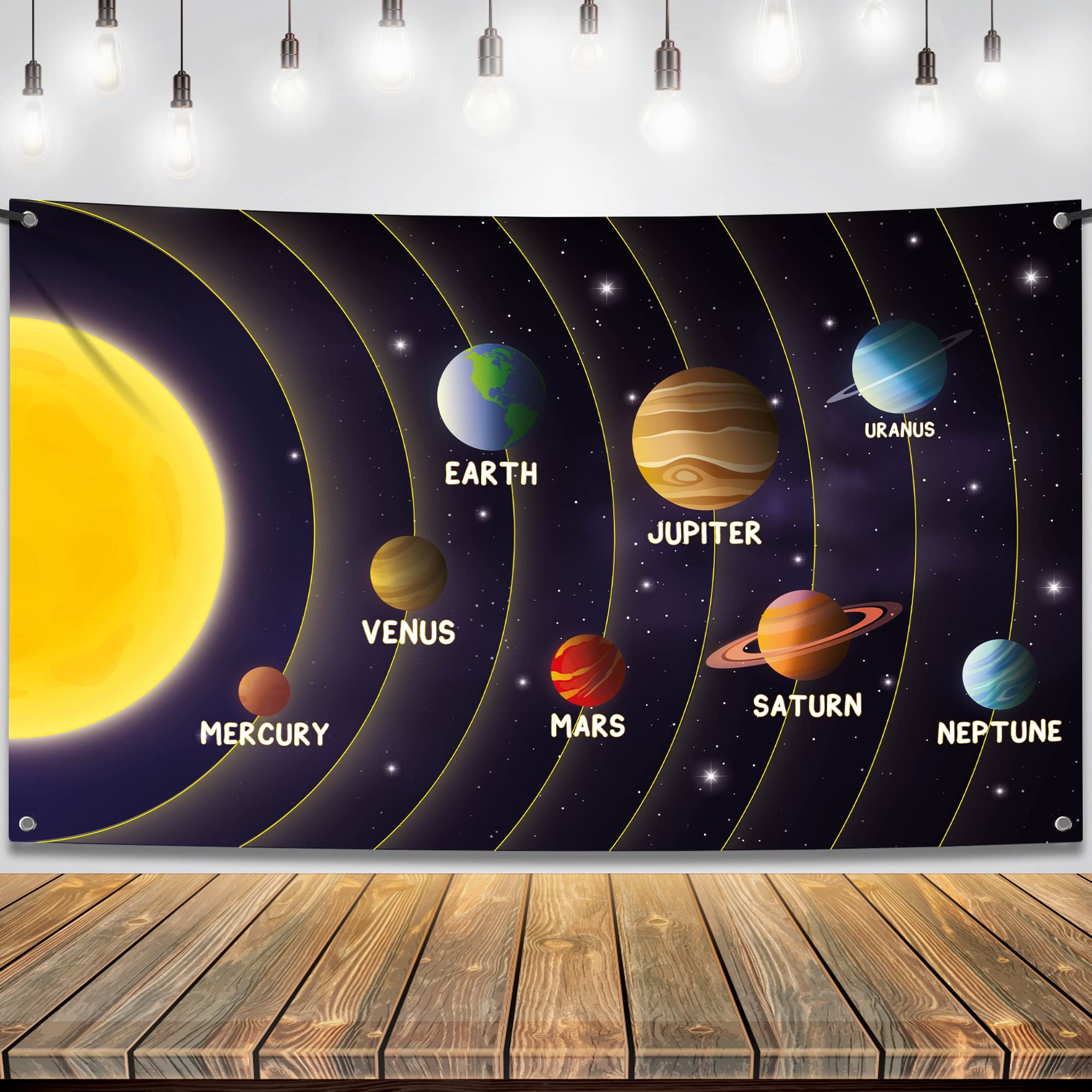 Katchon, Large Solar System Backdrop   72X44 Inch | Outer Space Decorations For Classroom | Solar System Decorations | Solar Sys