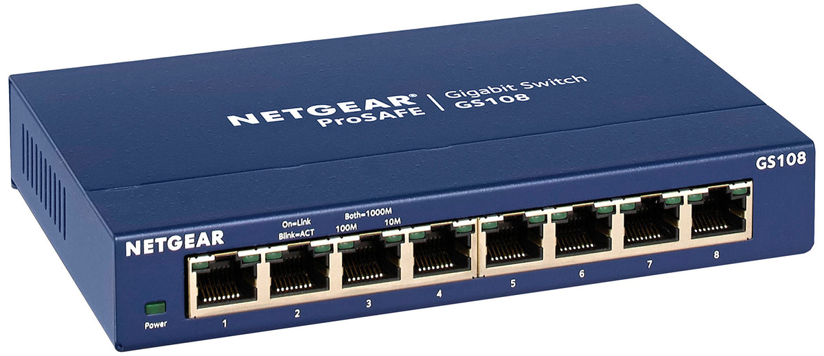 Netgear 8 Port Gigabit Ethernet Unmanaged Switch (Gs108)   Desktop Or Wall Mount, And Limited Lifetime Protection