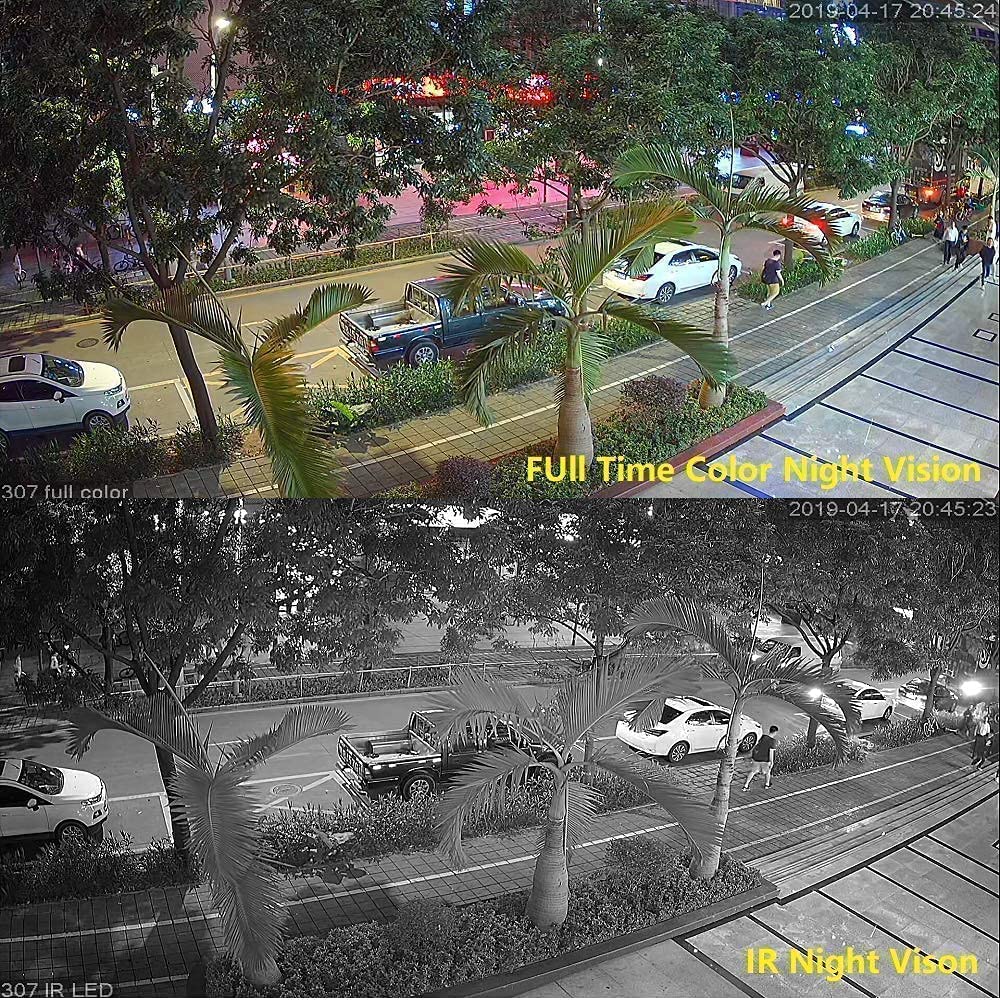 2Mp Hd Full Color Night Vision Dome Tvi Cctv Surveillance Security Coax Camera With Visible White Led Lights, Compatible With An