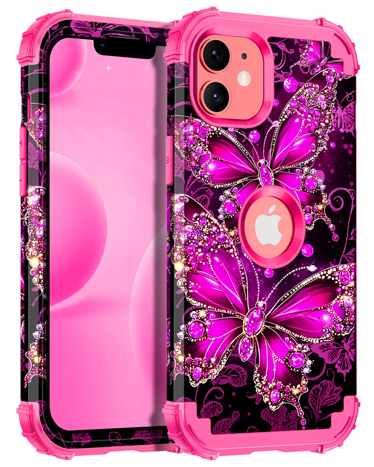 Casetego for iPhone 12 Case,iPhone 12 Pro Case,Glow in The Dark Three Layer Heavy Duty Sturdy Shockproof Full Protection Rugged 