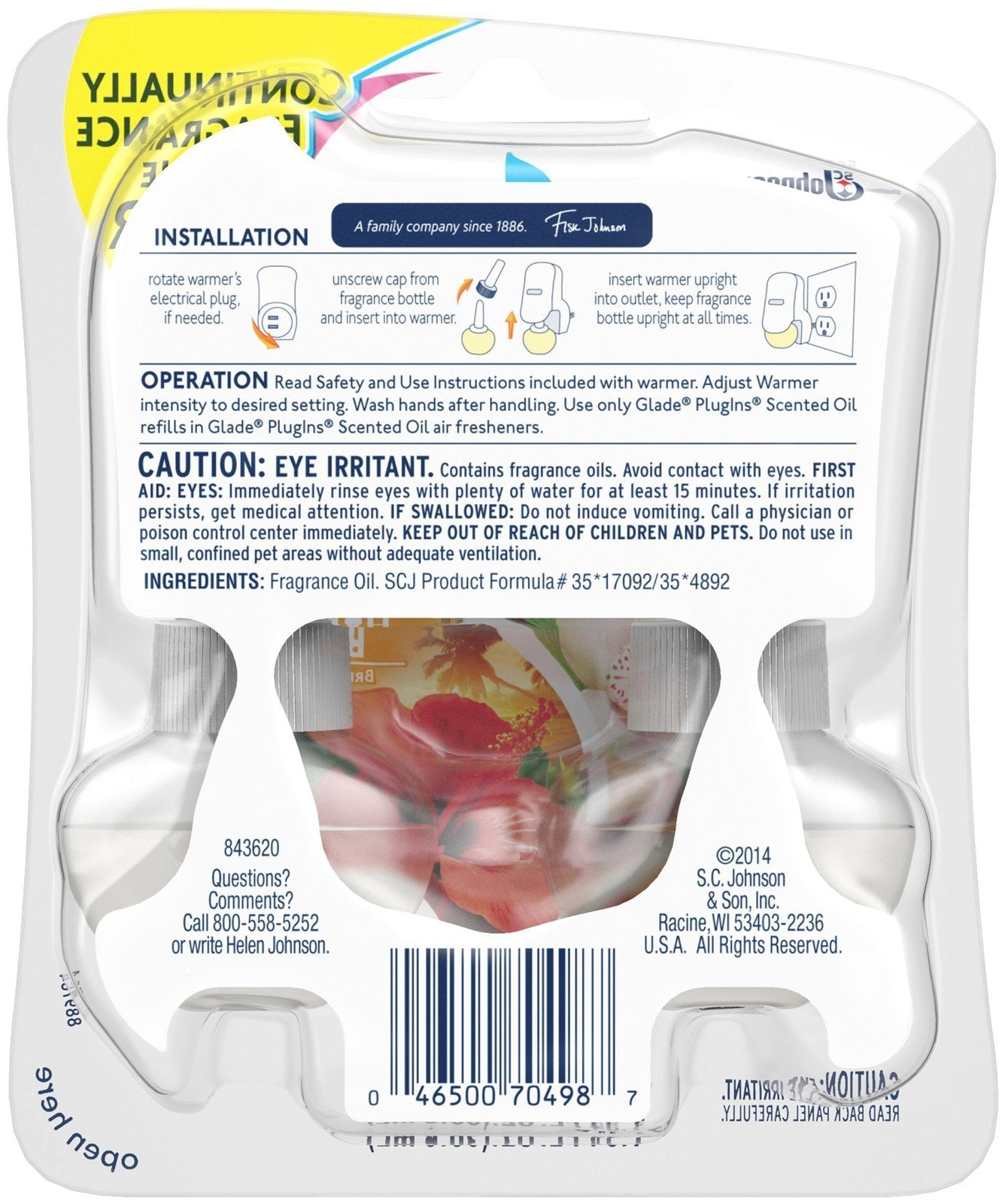 Glade Plugins Scented Oil Lasting Impressions Refillls - Fruits And Vanilla - 1.34 Fl Oz