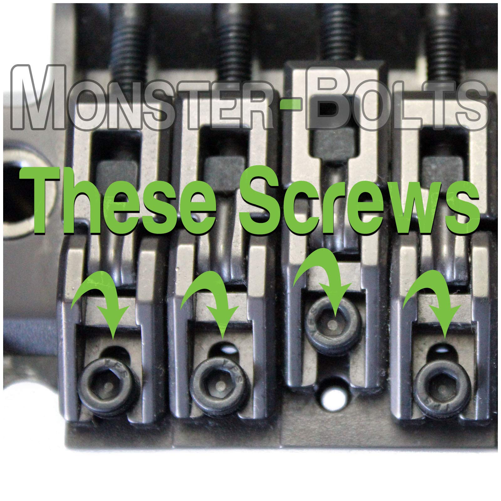 Black Alloy Steel   Floyd Rose Style Guitar Locking Nut Screws (3) And Saddle Intonation Mounting Hold Screws (6)   Monsterbolts