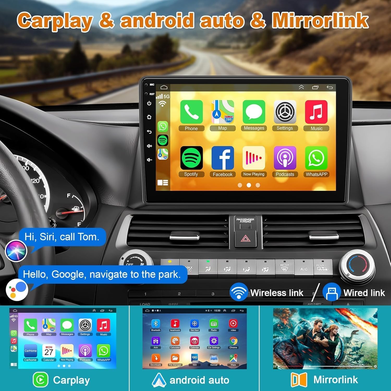 Android 13 Car Stereo For Honda Accord 2008 2013 4G Ram+64G Rom, 10.2 Inch Ips Touch Screen Car Radio With Wireless Carplay/Andr