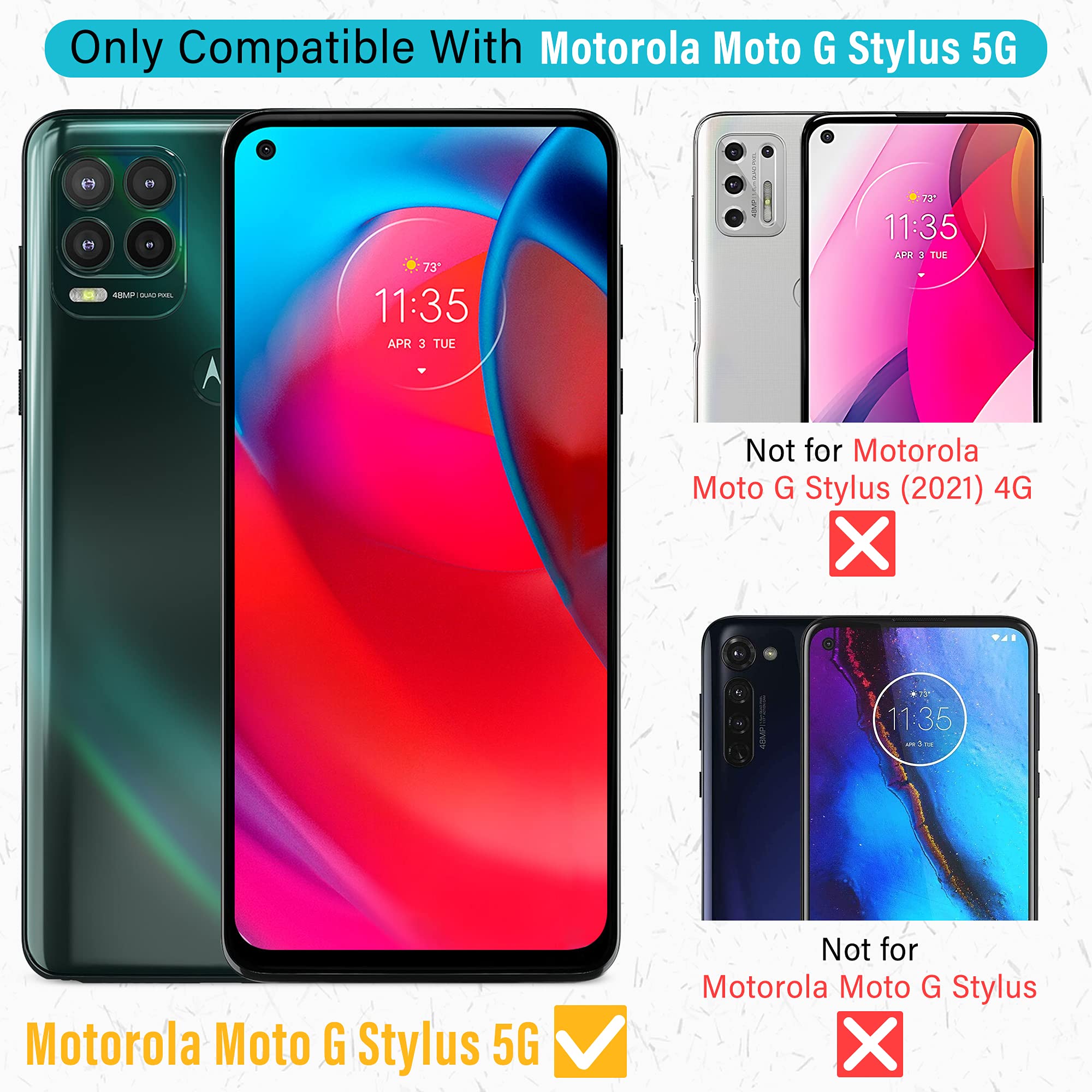 Uniqueme [ 2+2 Pack Screen Protector Compatible With Motorola Moto G Stylus 5G 2021 Tempered Glass Screen Protector + Camera Len
