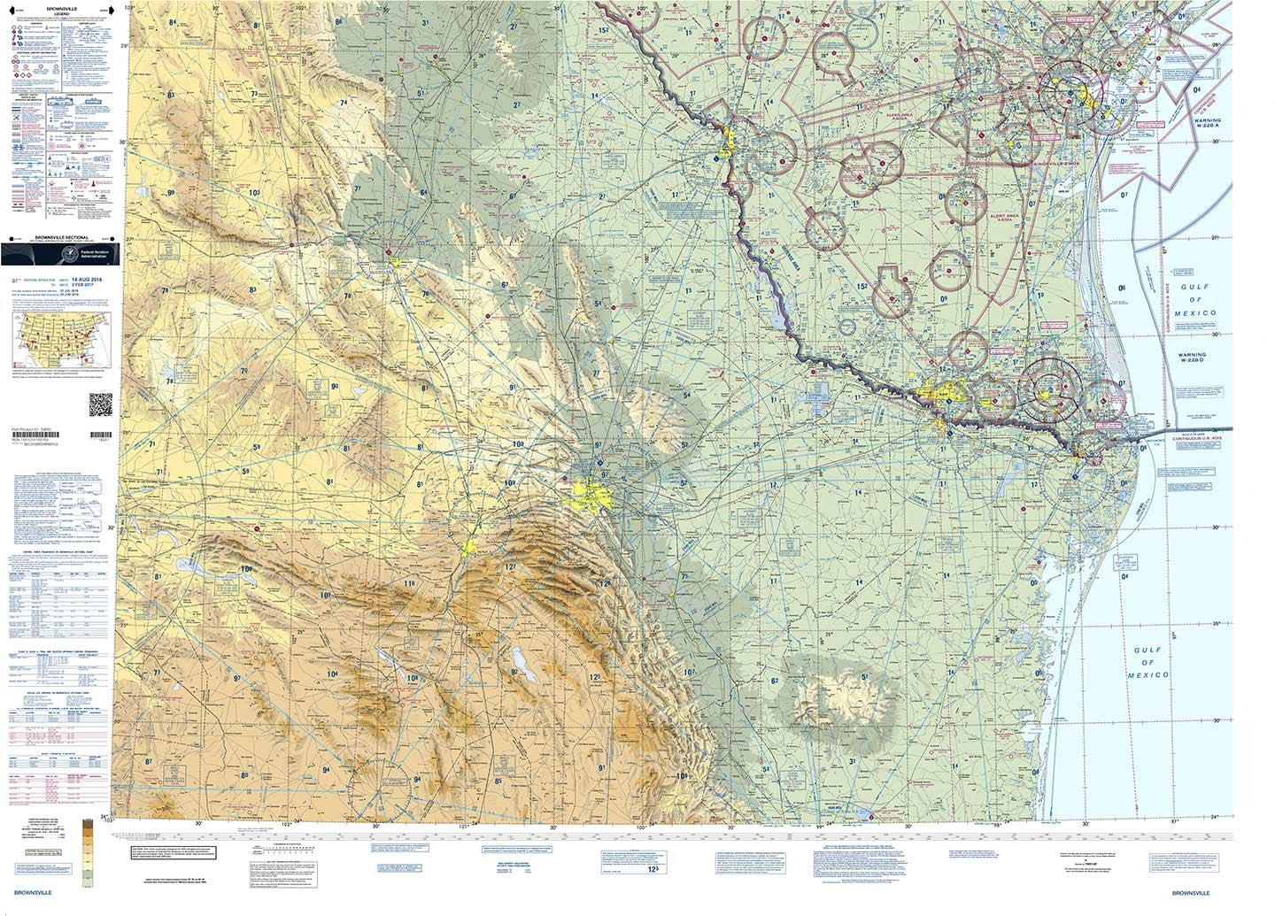 Faa Chart: Vfr Sectional Brownsville Sbro (Current Edition)