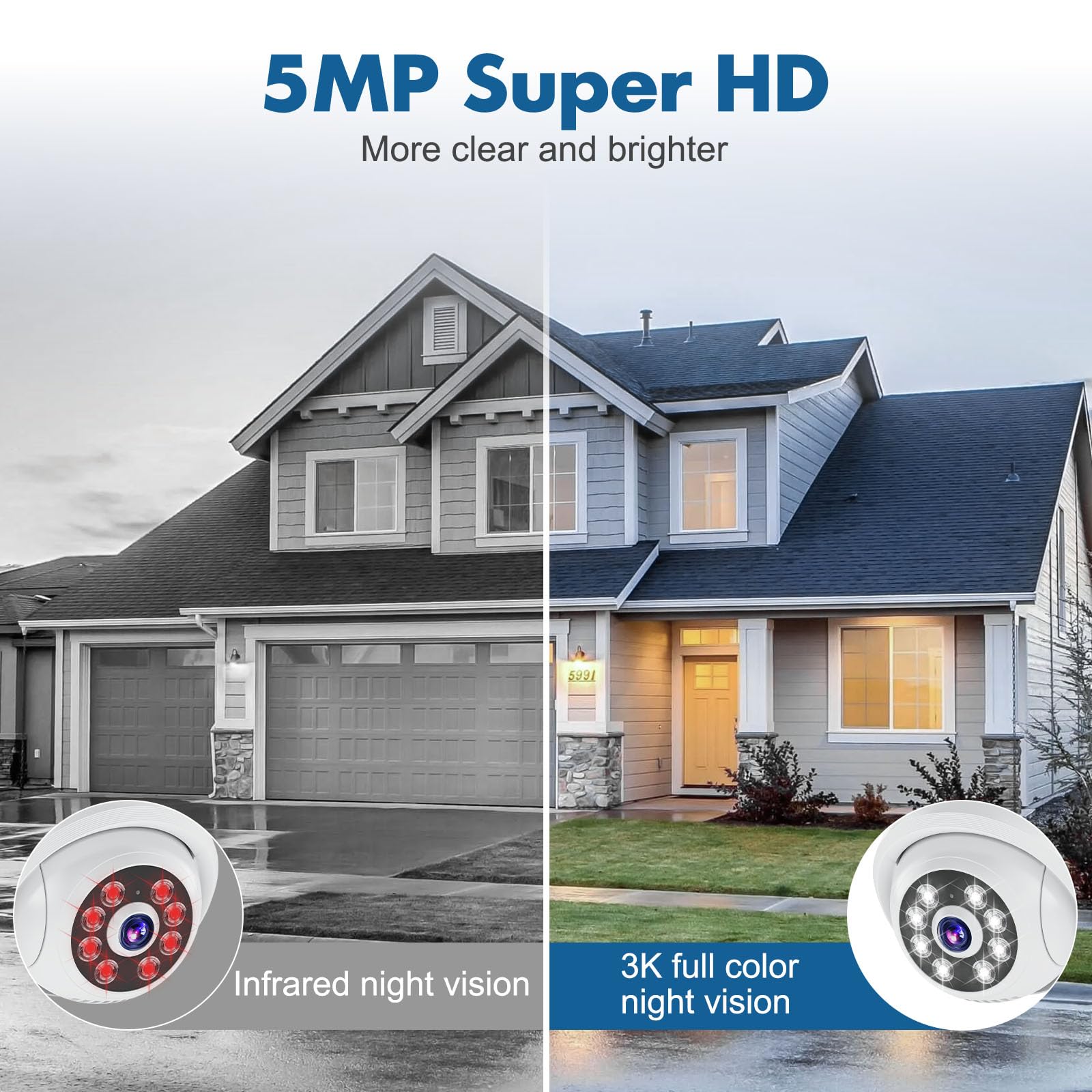 ?Wireless Pro, 3K &10Ch?5Mp Security Cameras Wireless Outdoor With 10.1'' Lcd Monitor, 4Pcs Wifi Ptz Security Cameras With 4K Nv