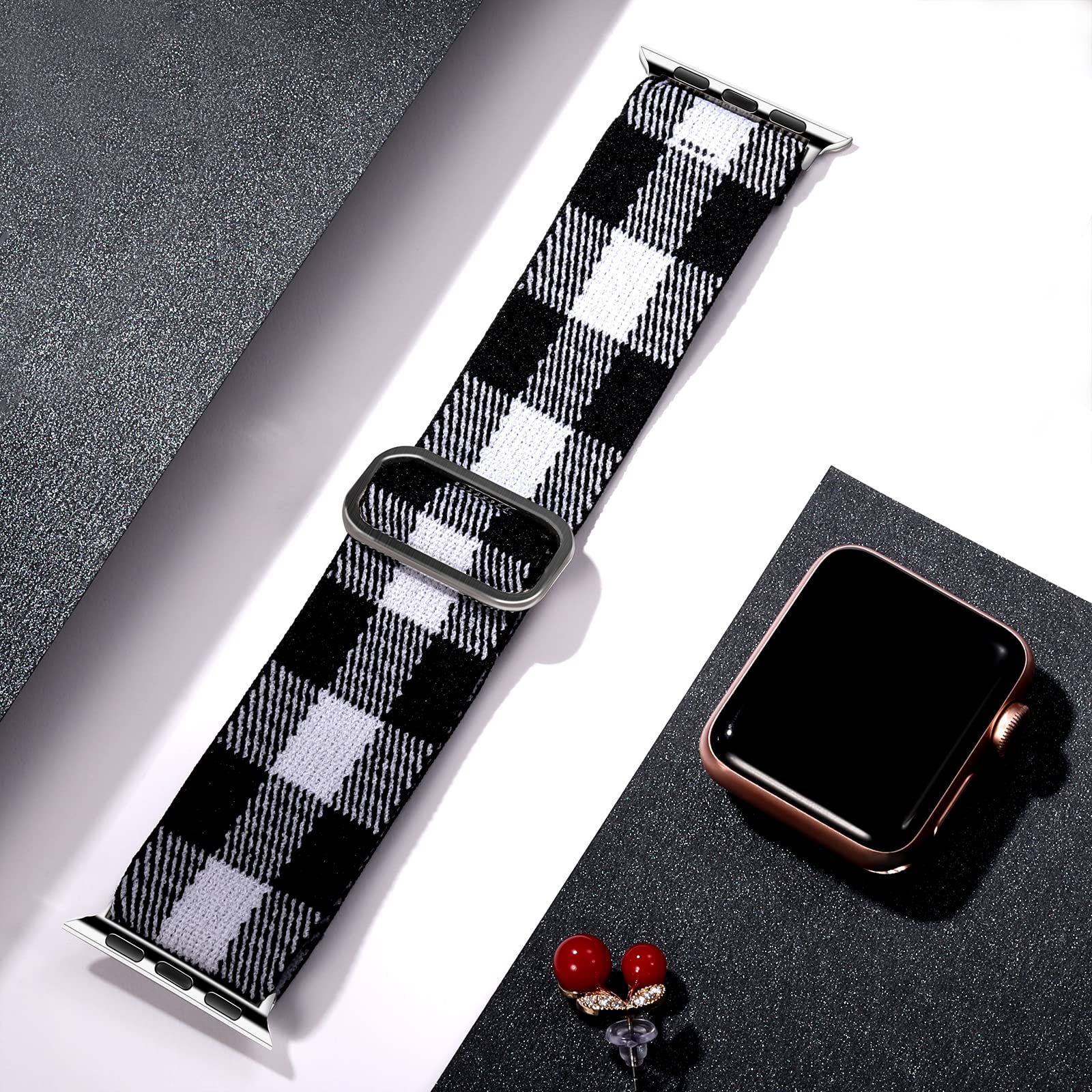 Vcegari Stretchy Nylon Solo Loop Compatible With Apple Watch Band 40Mm 41Mm 38Mm 42Mm 44Mm 45Mm 46Mm 49Mm, Adjustable Elastic Br