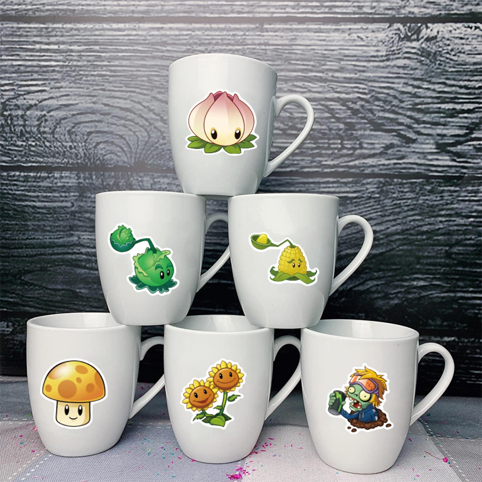 Ltzstone 100Pcs Plants Vs. Zombies Stickers Decals For Laptops Water Bottles Toys And Gifts For Kids Teens Girls Perfect For Lap