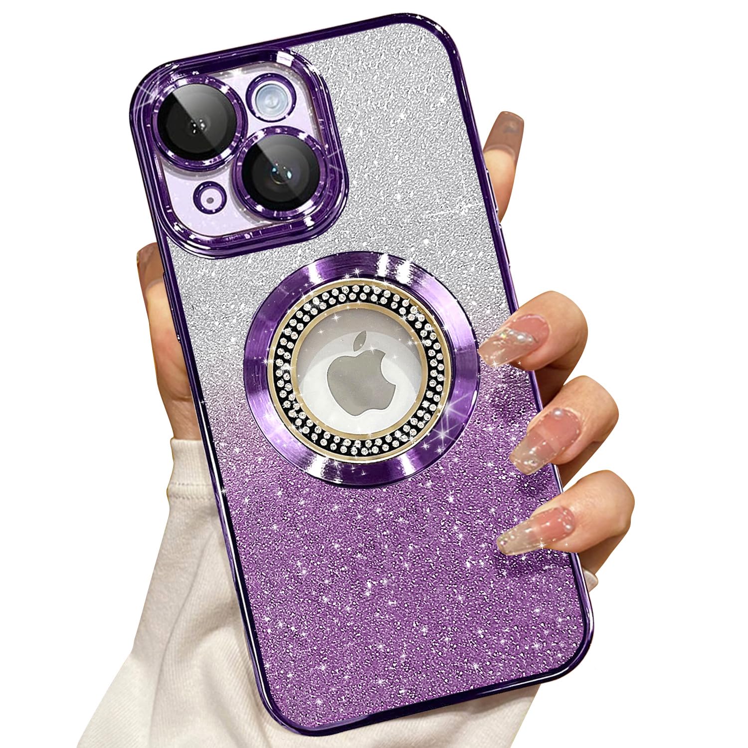 Misscase For Iphone 15 Plus Magnetic Glitter Case Compatible With Magsafe,Full Protection Slim Shockproof Anti Scratch Case With