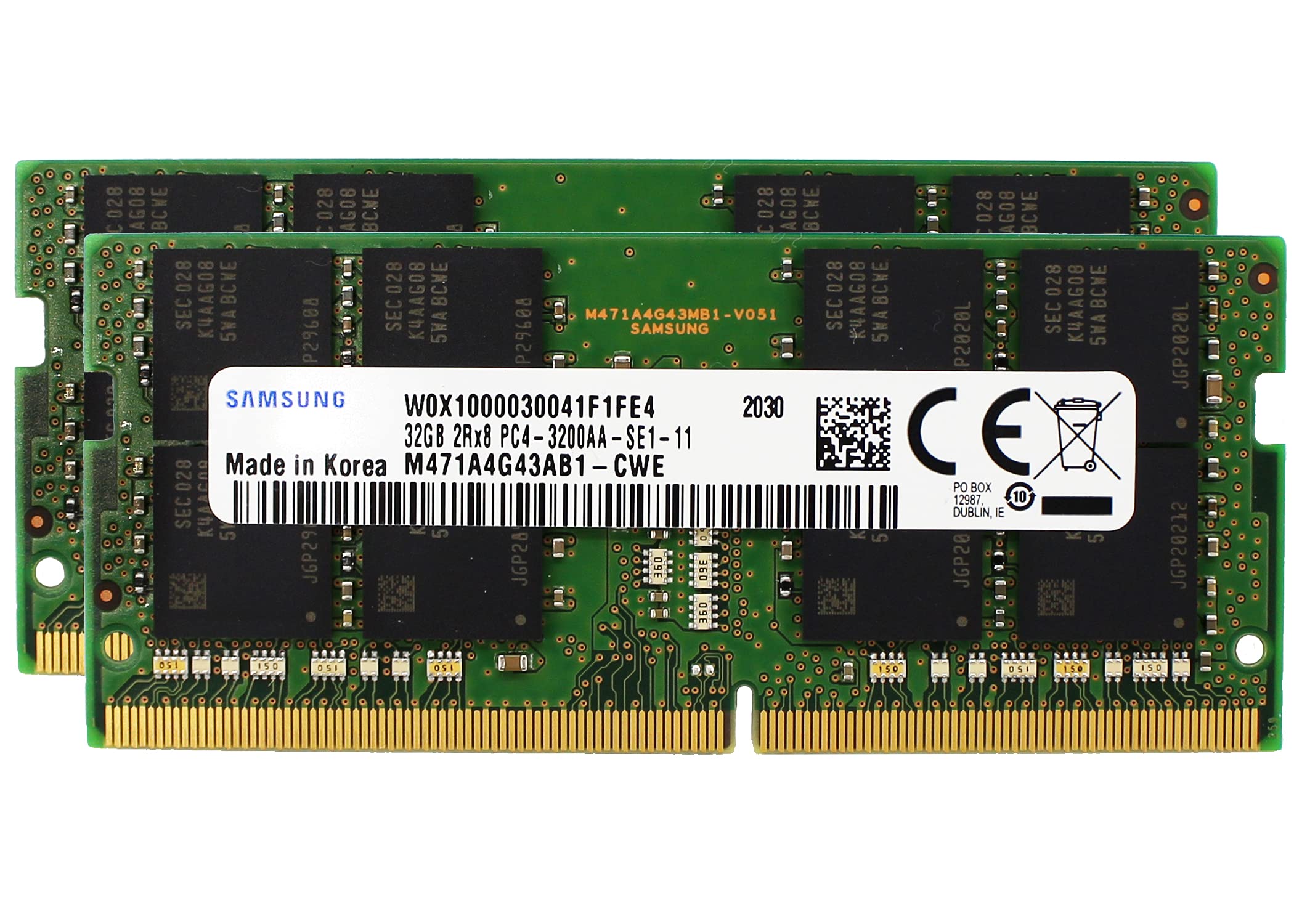 Sam Original 64Gb (2X32Gb) Ddr4 3200 Mhz Pc4 25600 (Or 2933Mhz Or 2666Mhz) Sodimm 2Rx8 Cl22 1.2V Laptop Notebook Memory Module U