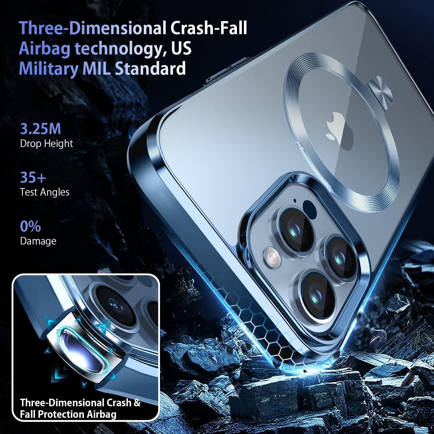 Tlikemiss [Cd Ring Compatible With Magsafe Invisible Stand] Magnetic For Iphone 13 Pro Case, [Electroplated Bumper Non Yellowing