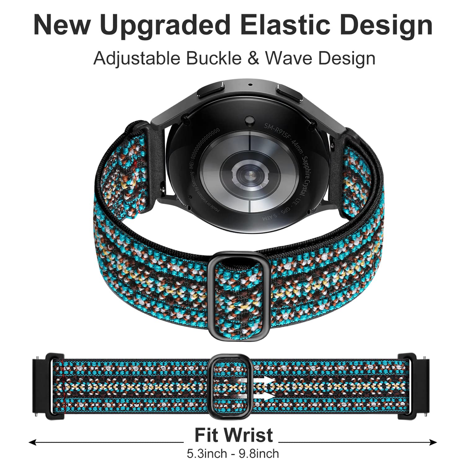 Lerobo Elastic Bands Compatible With Samsung Galaxy Watch Active 2 Bands/Galaxy Watch 4 Band & Galaxy Watch 5 Band 40Mm 44Mm/Galaxy Watch 5 Pro Bands 45Mm,20Mm Soft Adjustable Nylon Breathable Band