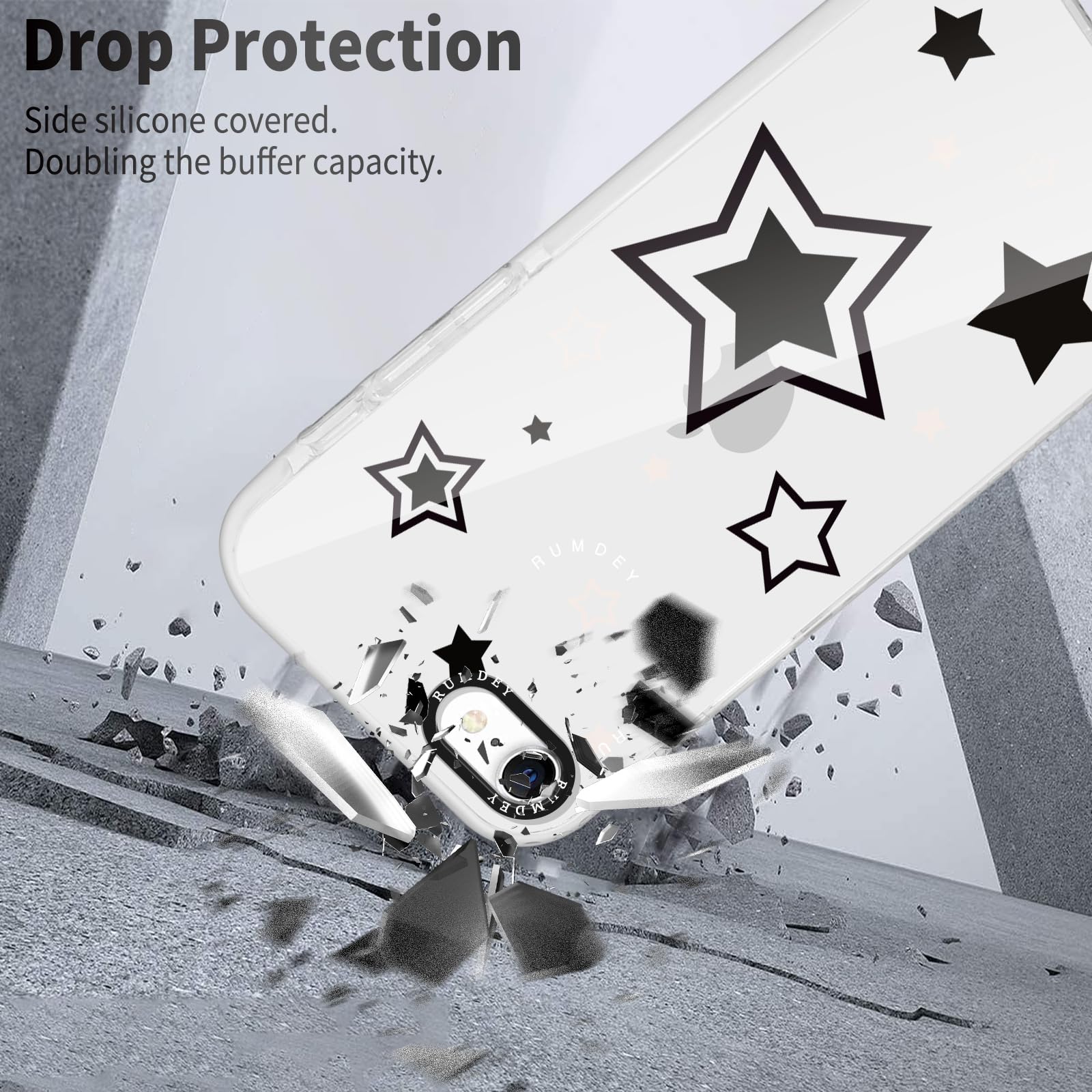 Rumdey 2 Pack Cute Stars Phone Case For Apple Iphone 7/8 / Se 2020 / Se 2022 4.7 Inches, Soft Slim Fashion Protective Phone Cove