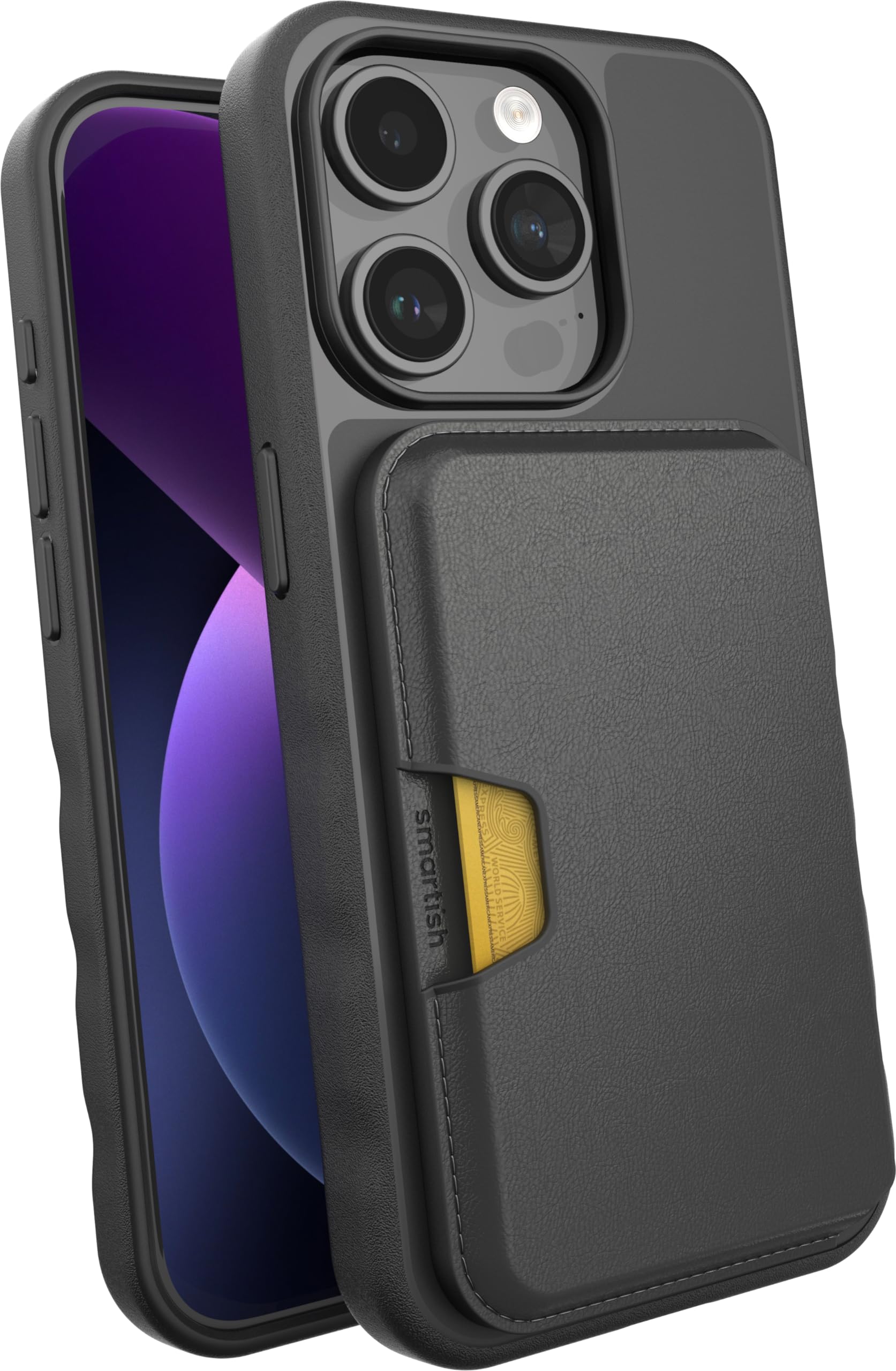 Smartish Iphone 15 Pro Slim Case With Wallet For Magsafe Iphones   Gripmunk   Magsafe Compatible Thin Grip Cover + Detachable Ma