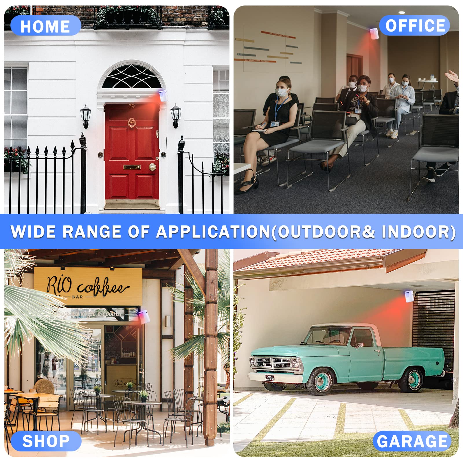 Shaogax Motion Sensor Alarm System, Wireless Home Security Driveway Alarm Indoor, Motion Detector Alert With 2 Sensor And 1 Rece