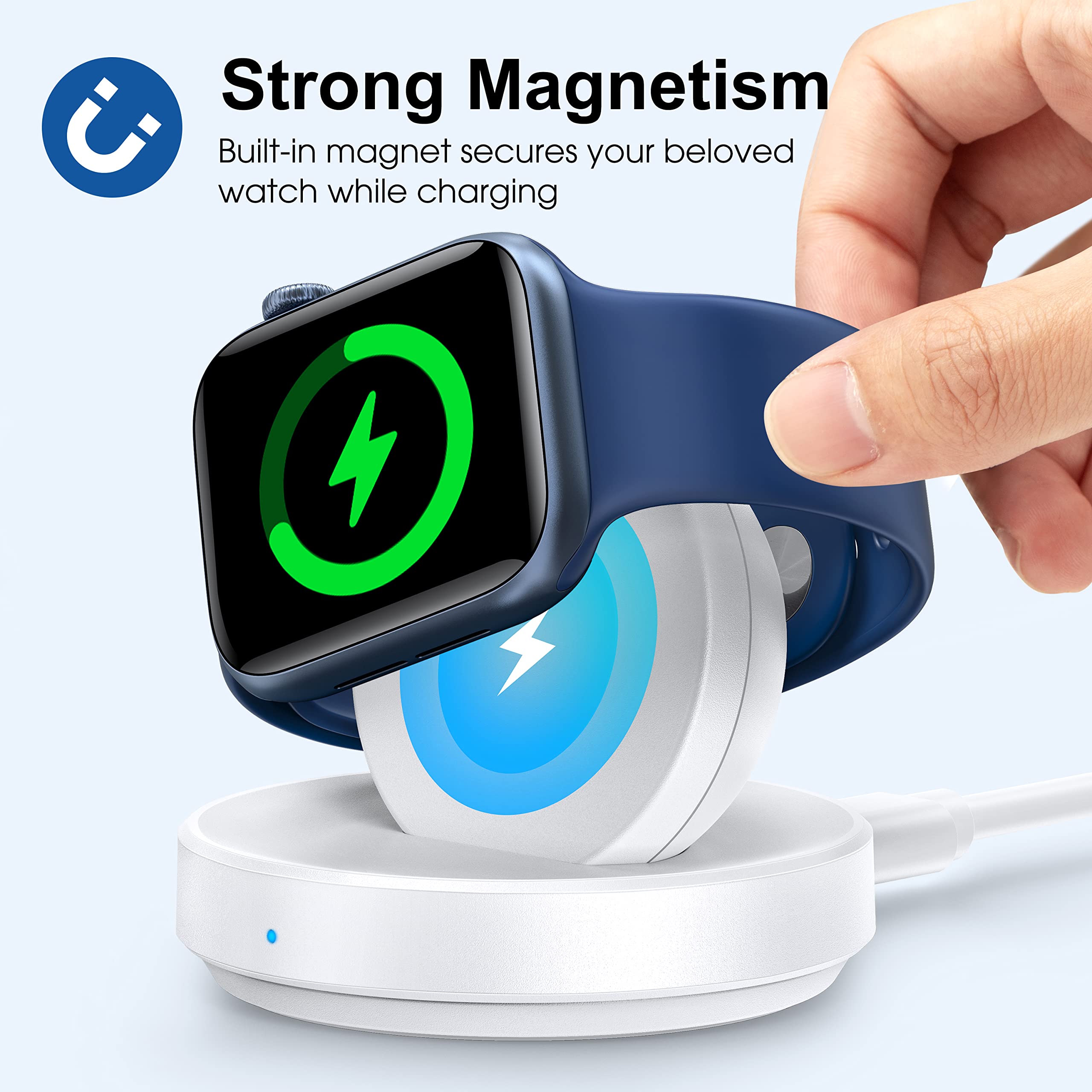 Charging Stand For Apple Watch, Magnetic Wireless Portable Watch Charger Stand With Charging Cord&Adapter Compatible With Iwatch
