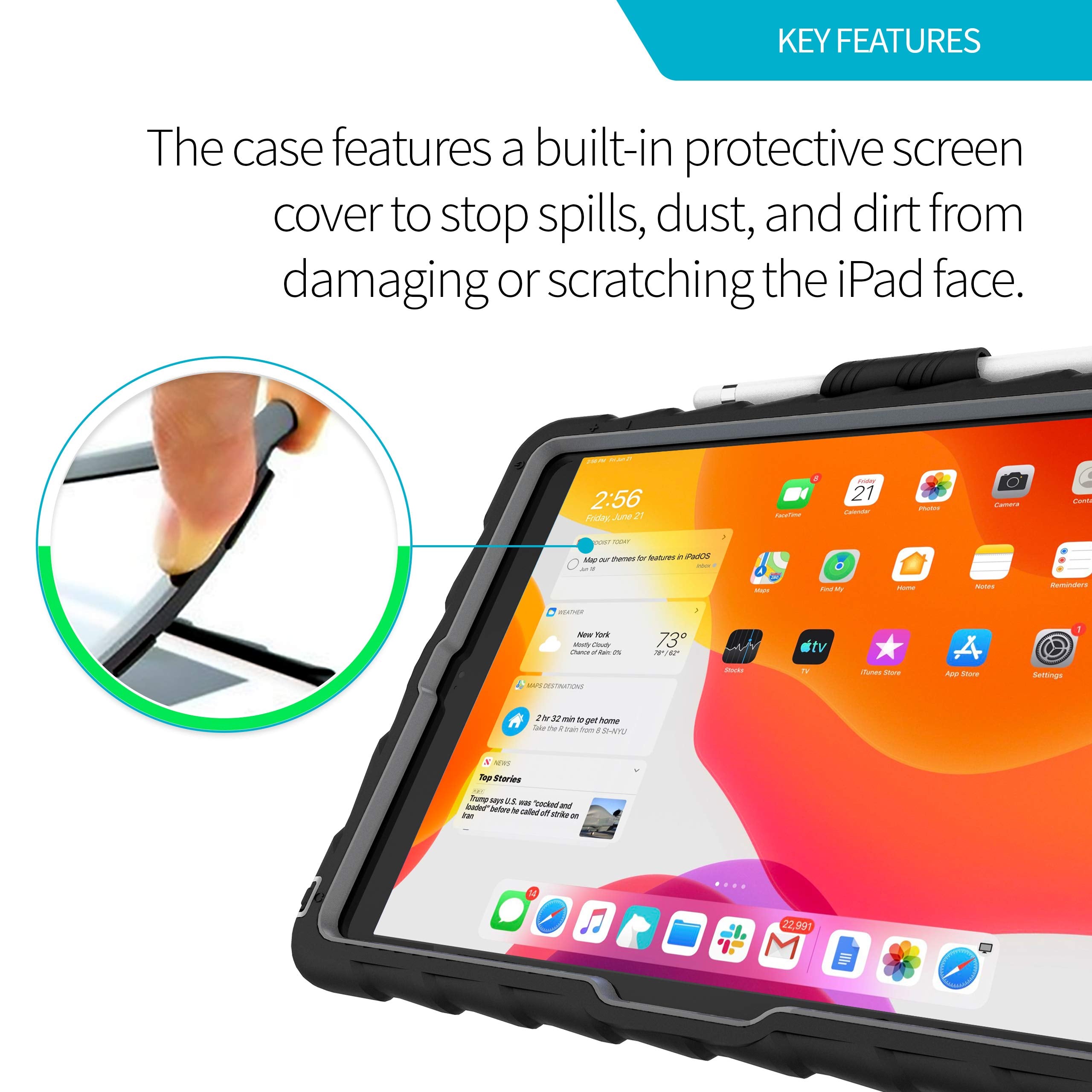 Gumdrop Hideaway Case Fits Apple Ipad 9Th | 8Th | 7Th Gen (10.2 Inch) Designed For K 12 Students Teachers And Classrooms � Drop Tested Rugged Shockproof Bumpers For Reliable Device Protection � Black