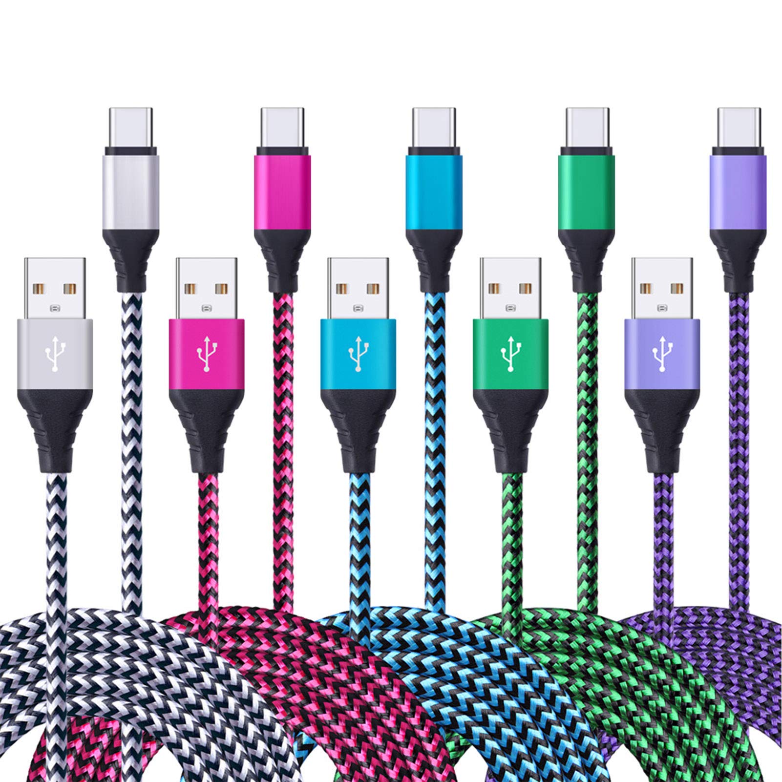 FiveBox 5Pack 6FT USB Type C Cable Phone Charger Fast Charging Cord Compatible Motorola Razr, Edge, 2025 2024 2023, Moto G10 G9 