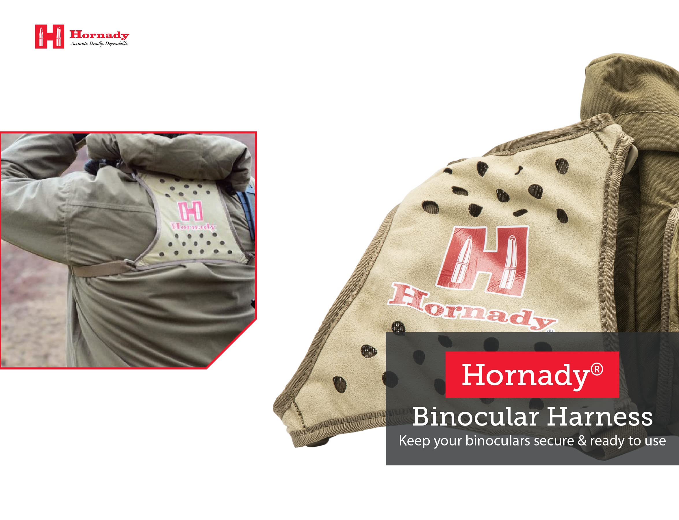 Hornady Binocular Harness 99121   Durable, Lightweight Binocular Harness Strap With Form Fitting X Panel For Comfort & Hands Fre