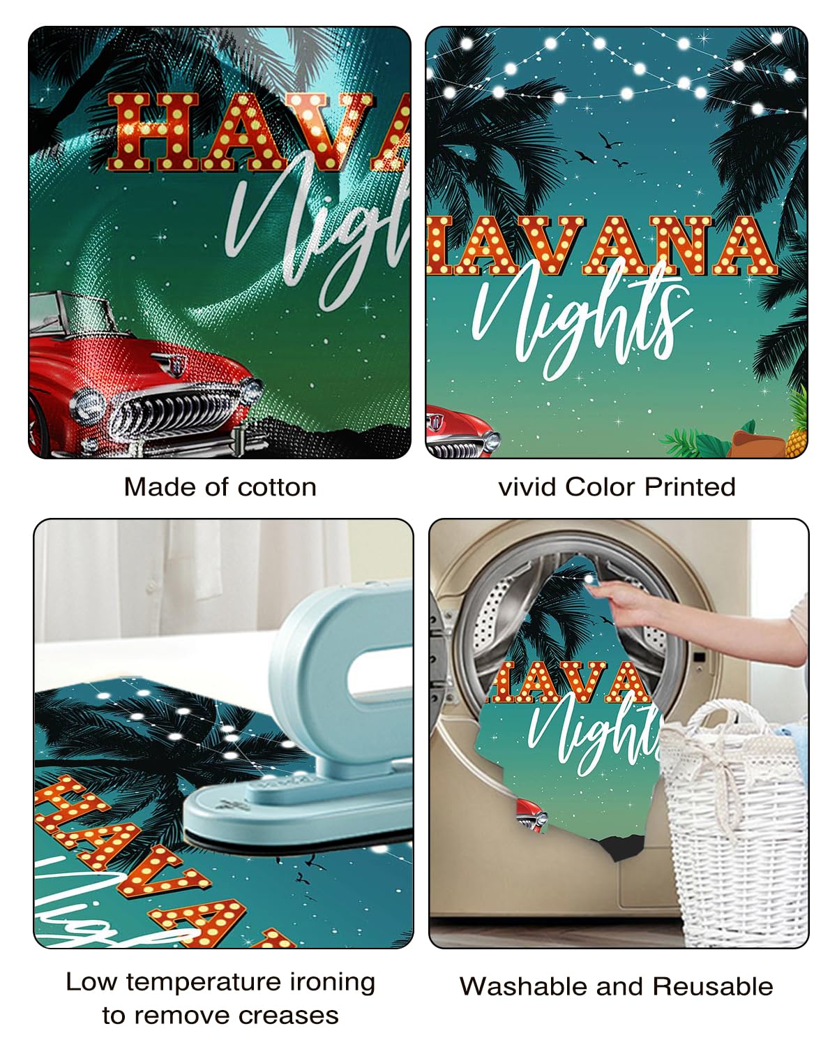 Mocsicka Havana Nights Backdrop Palm Summer Sunset Hawaiian Seaside Palm Trees Photography Background One Hot Havana Night Cuban