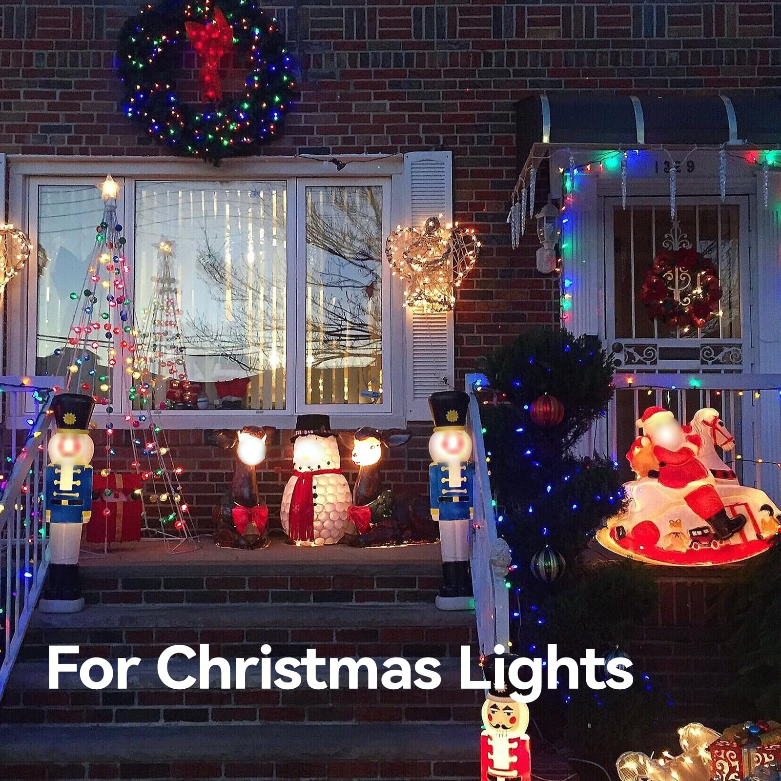 Addlon 27Ft Outdoor Extension Cord With Multiple Outlets, 1 To 3 Splitter Total 27Ft(Max Length 15Ft From End To End), 16/3 Sjtw