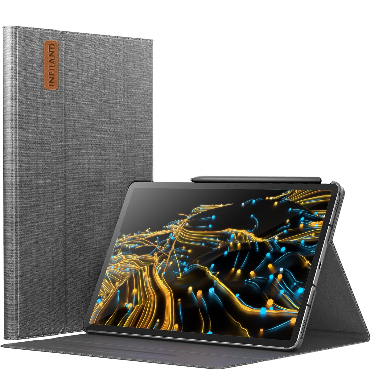 Infiland Galaxy Tab S9+ Plus/Tab S9 Fe+ Case, Multi Angle Stand Cover Compatible With Samsung Tab S9 Plus/S9 Fe Plus 12.4'' Sm X