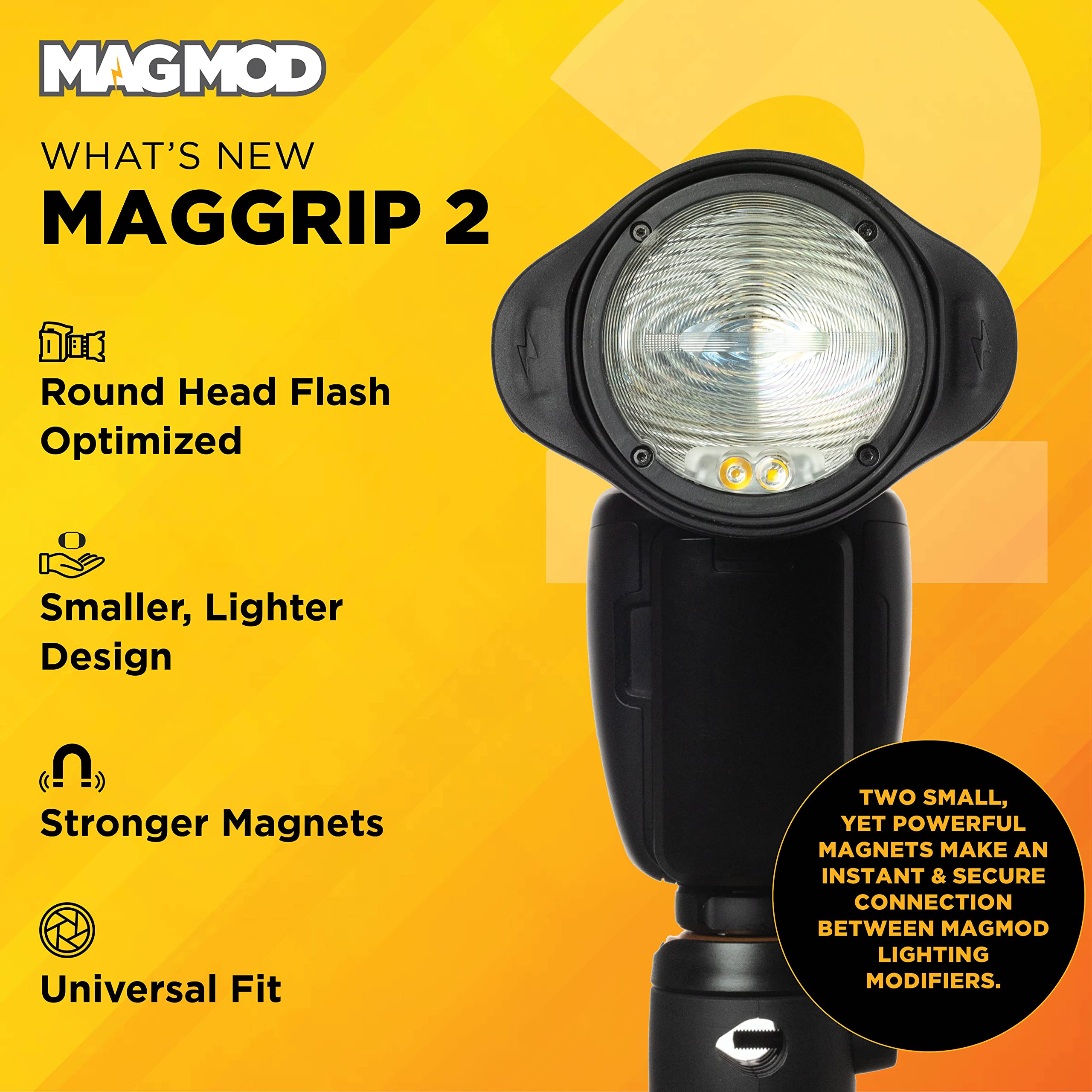 Magmod Starter Flash Kit 2 | Camera Speedlight Flash Diffuser | Magnetic Light Modifier Attachments | Lightweight Magmod Modifiers: Maggrip 2, Magsphere 2, Maggrid 2 | Superior Light Control