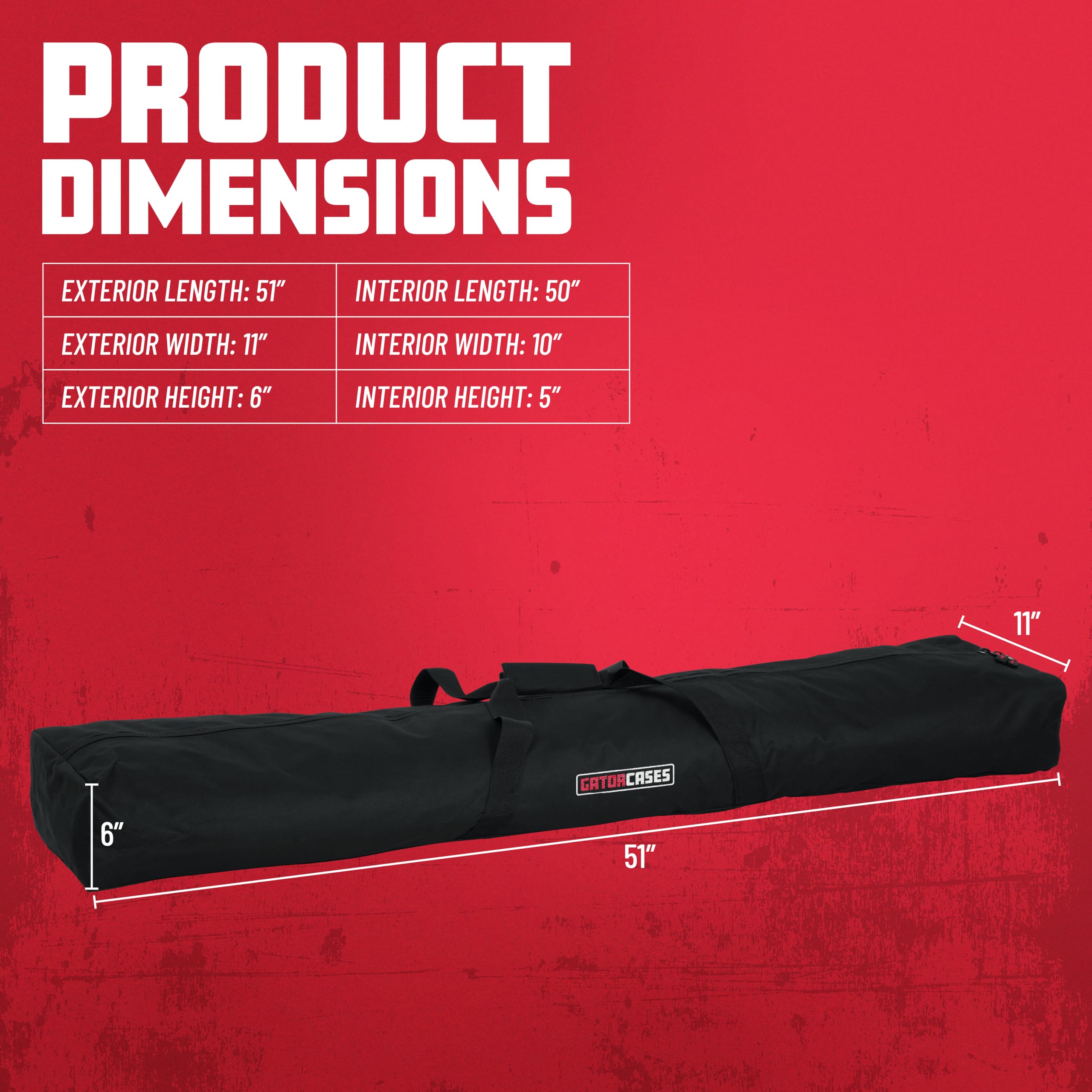 Gator Cases Stand Carry Bag With 50 Interior; Holds (2) Speaker, Microphone Or Lighting Stands (Gpa-Spkstdbg-50)