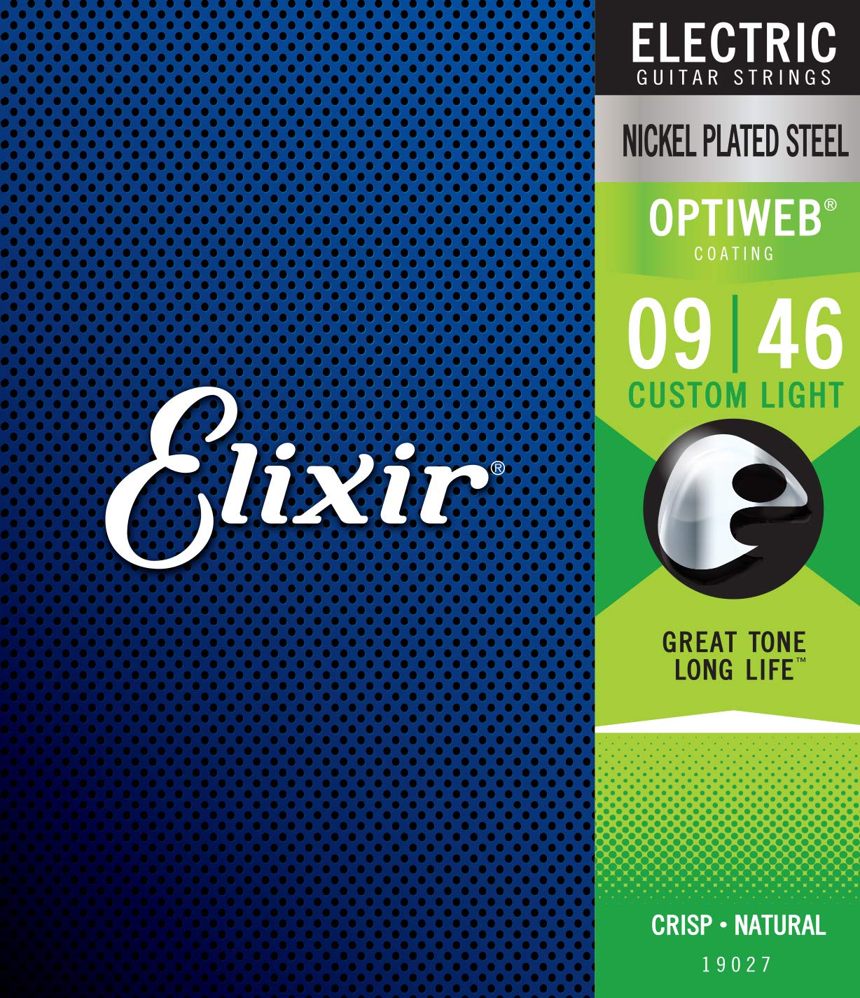 Elixir Strings 19027 Coated Nickel Electric Guitar Strings, Custom Light (.009 .046)