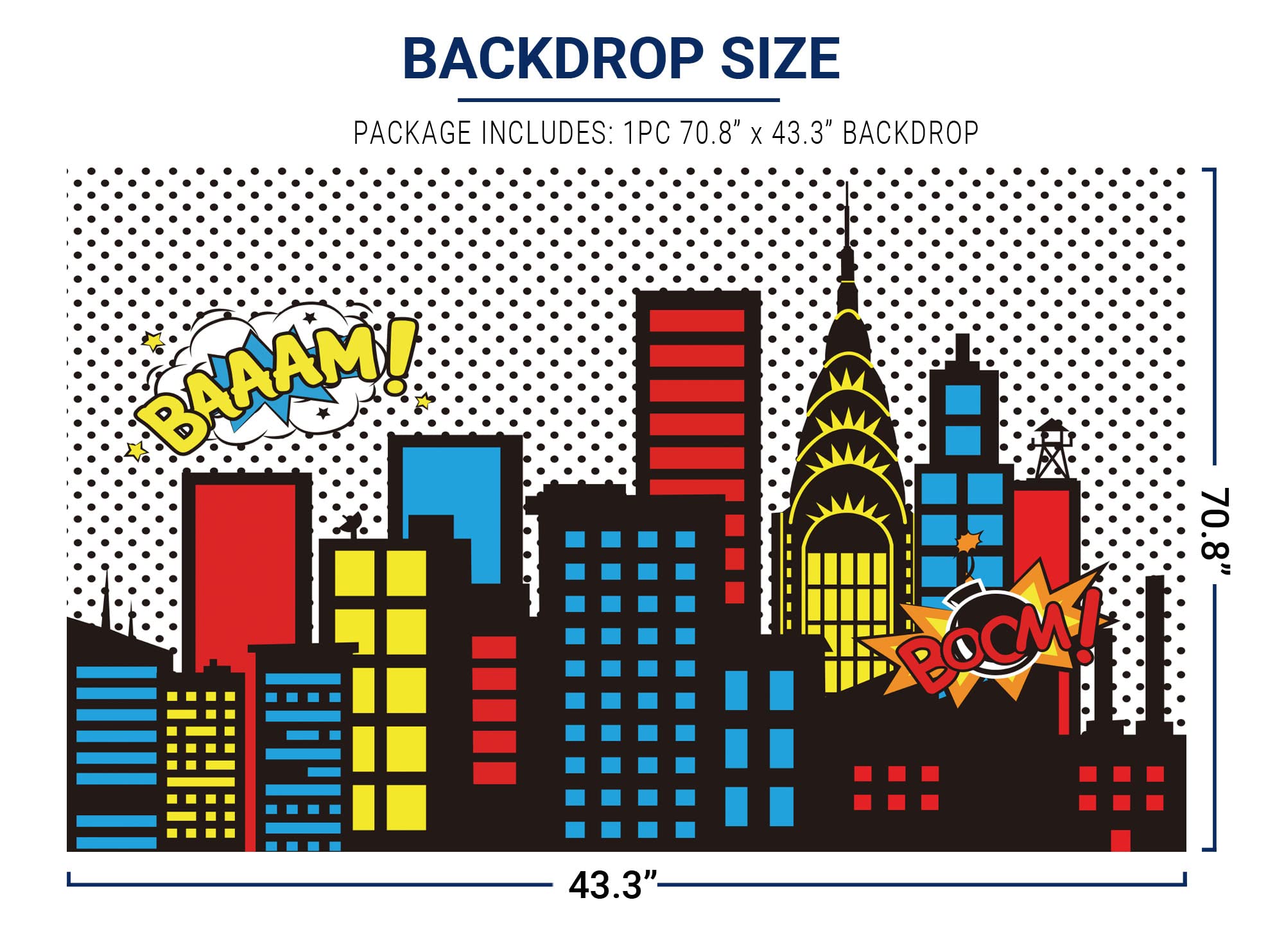 Allenjoy Superhero Themed Backdrops Super City Skyline Buildings Children Birthday Supplies Favors Decorations Photography Party
