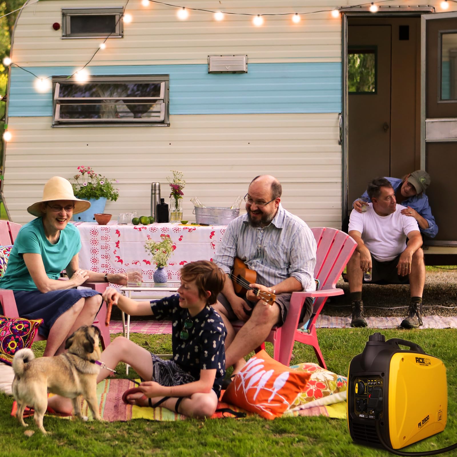 Aceup Energy 2300 Watt Portable Inverter Generator, Super Quiet Gas Generator For Home Use, Epa Compliant, Lightweight Rv Ready