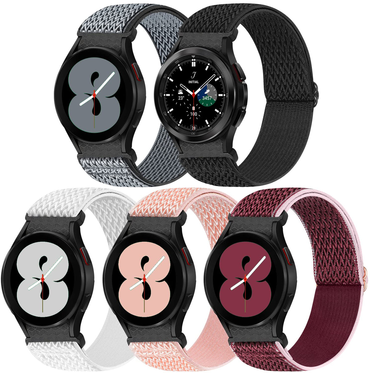5 Pack No Gap Bands Compatible With Samsung Galaxy Watch 5 40Mm 44Mm Watch 5 Pro 45Mm Galaxy Watch 4 40Mm 44Mm Galaxy Watch 4 Cl