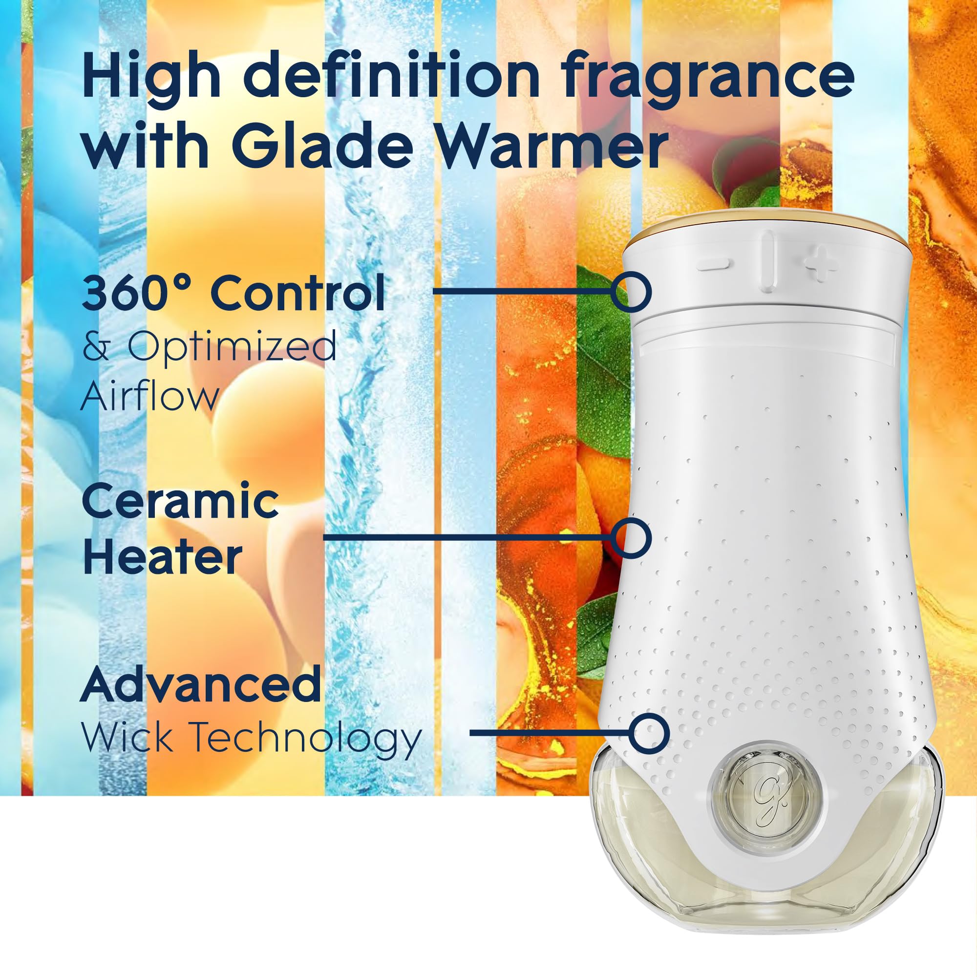 Glade Plugins Refills Air Freshener, Scented And Essential Oils, Coastal Sunshine Citrus, 3.35 Fl Oz X 5 Glade Plugins Scented O