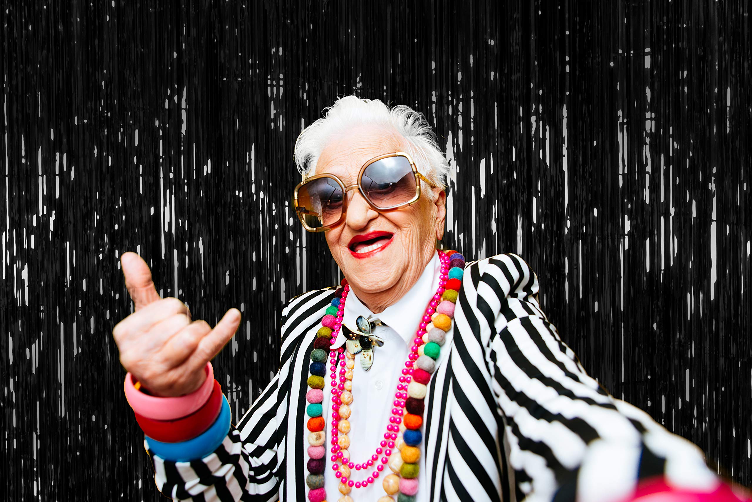 Halloween Party Decorations Metallic Tinsel Fringe Black Curtains 3 Pack 3 Feet X 8 Feet Foil Curtain For Photo Booth Backdrop D