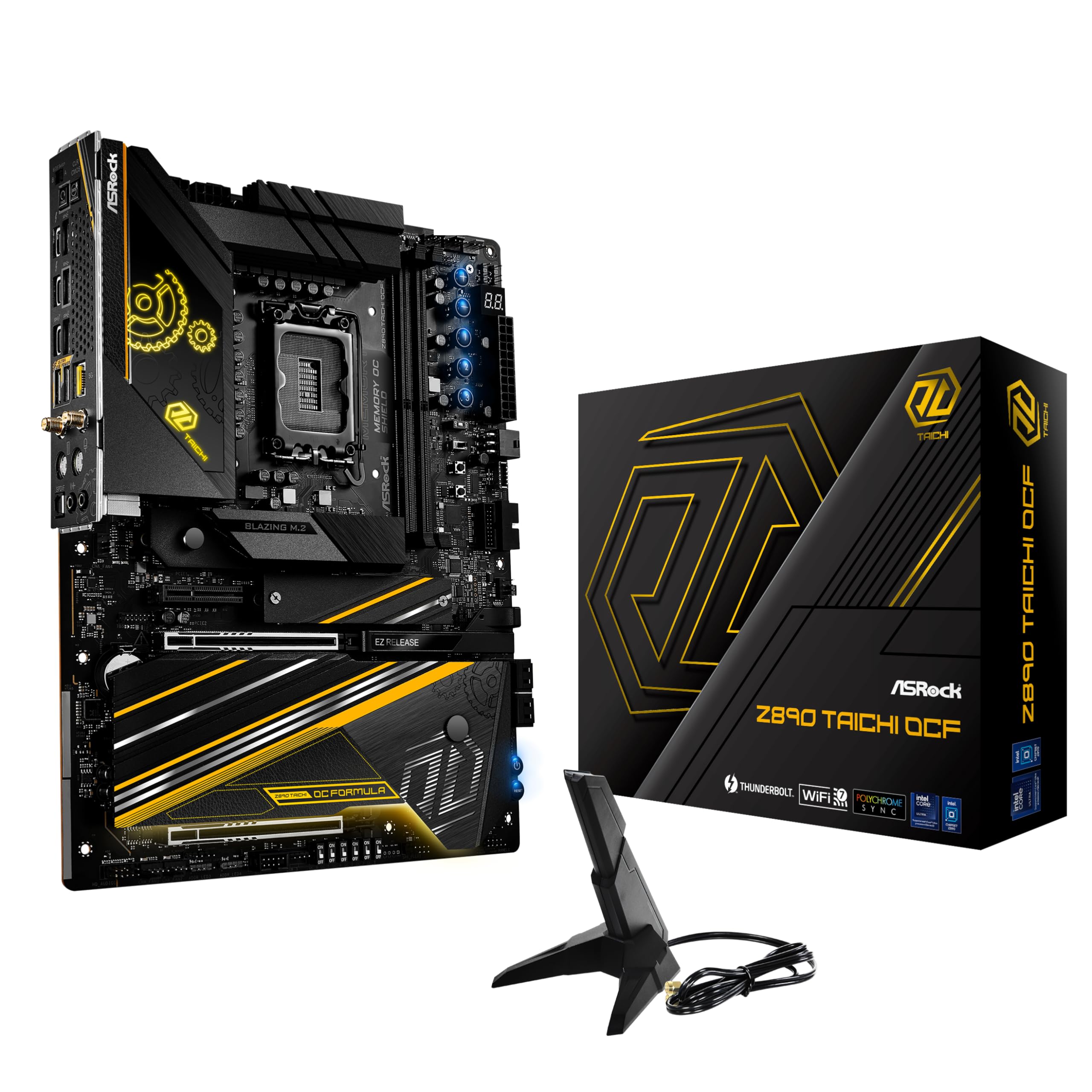 ASRock Z890 Taichi OCF Intel Core Ultra LGA1851 RLILM ATX Motherboard DDR5 10133 MHz 128 GB WiFi 7 Thunderbolt