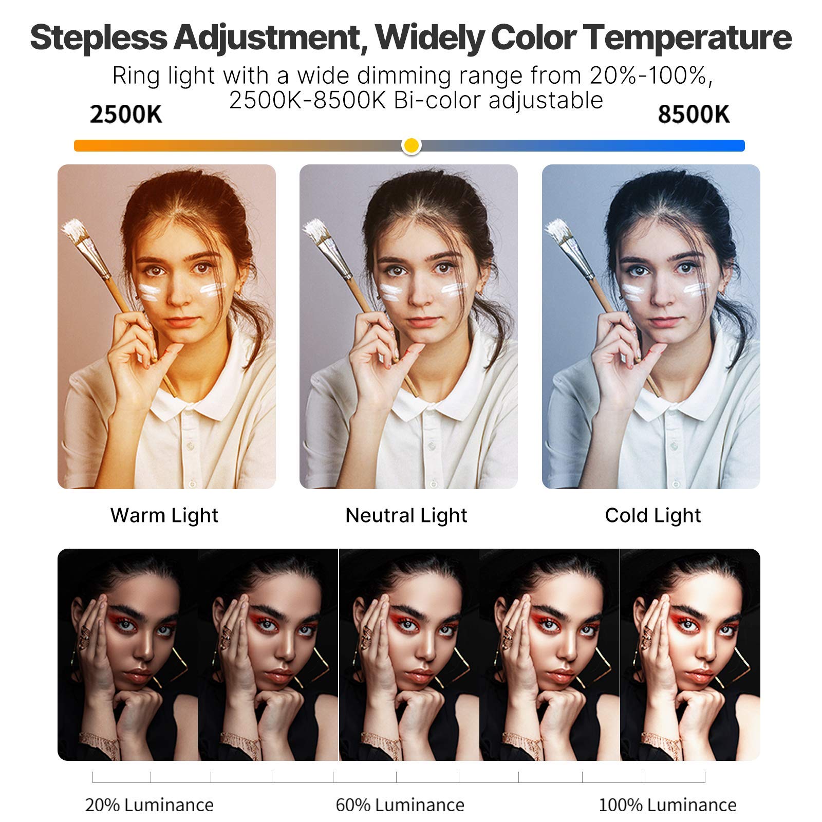 Smartphone Video Rig Pictron U200 Handheld Led Ring Light Selfie Light Phone Video Stabilizer For Camera, Smartphone, Gopro, You