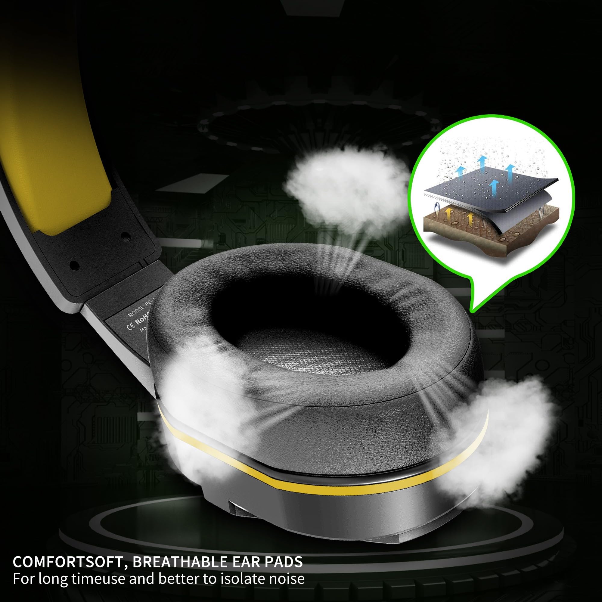 Kikc Ps4 Gaming Headset With Mic For Xbox One, Ps5, Pc, Mobile Phone And Notebook, Controllable Volume Gaming Headphones With So