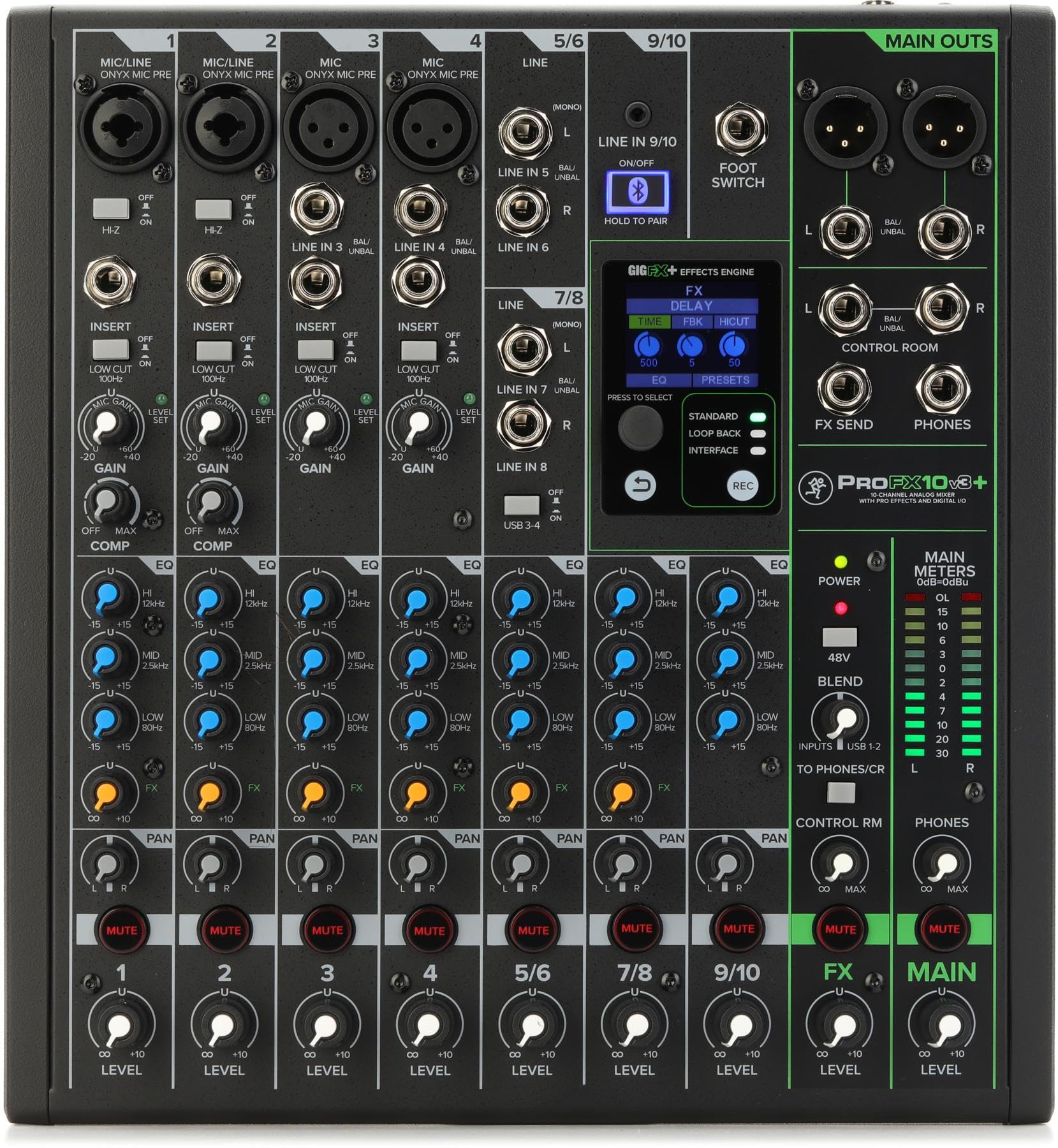 Mackie Profx10V3+ 10 Channel Mixer With Usb And Enhanced Effects