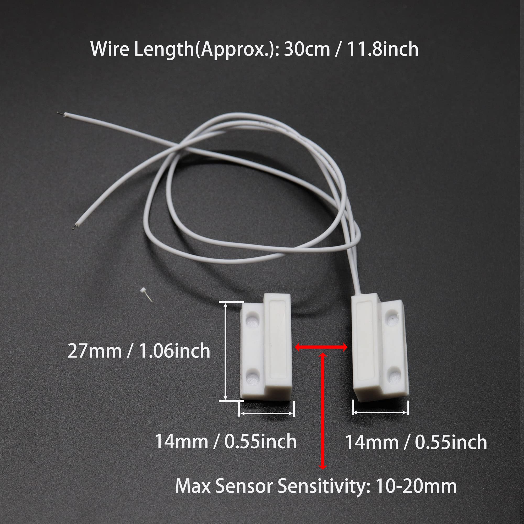 Victorshome Magnetic Reed Switch Nc Surface Mount Wired Door Window Contact Sensor With Adhesive Paper For Home Security And Bur