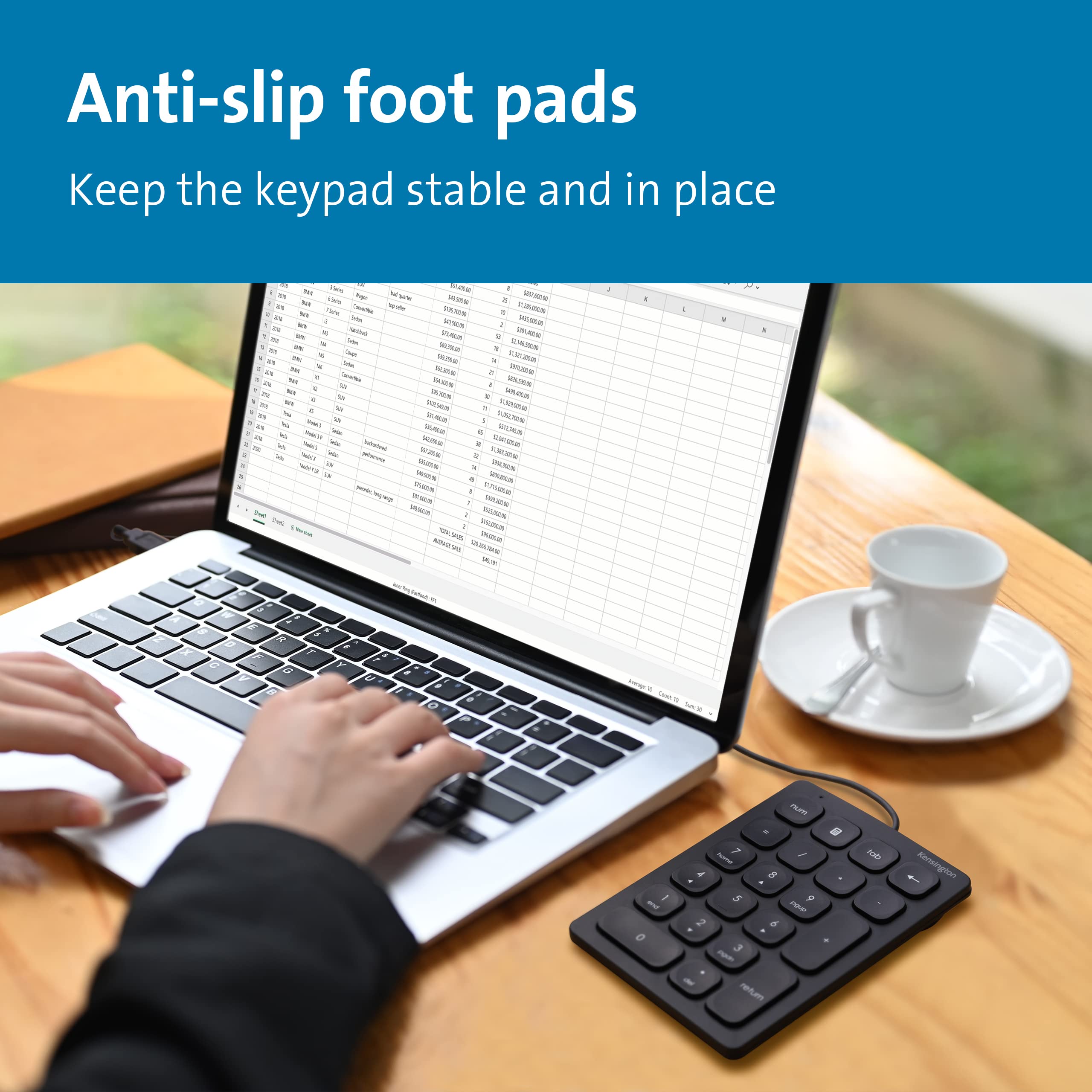 Kensington Wired Numeric Keypad With Plug & Play Usb Connection, 21 Key Numpad With 4 Shortcut Keys For Pc, Laptops And Other De