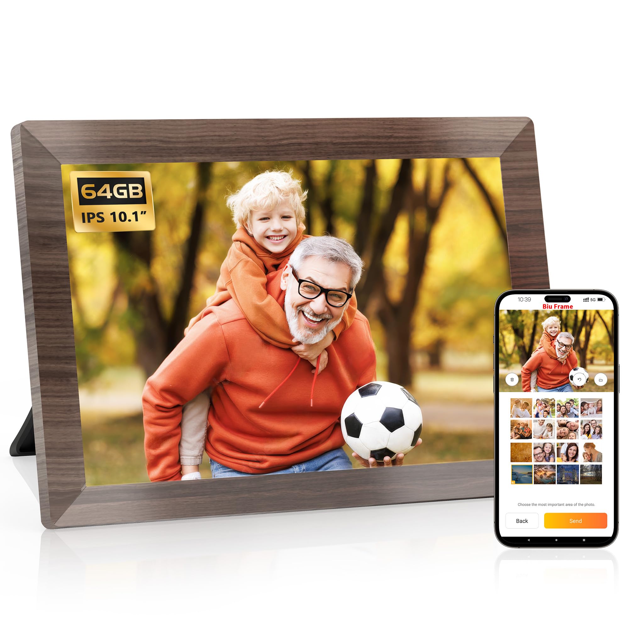 Haovm 10.1 Inch Smart Wifi Digital Picture Frame,1280X800 Hd Ips Touch Screen,64Gb Large Storage,2Gb Ram,Wifi Digital Photo Fram