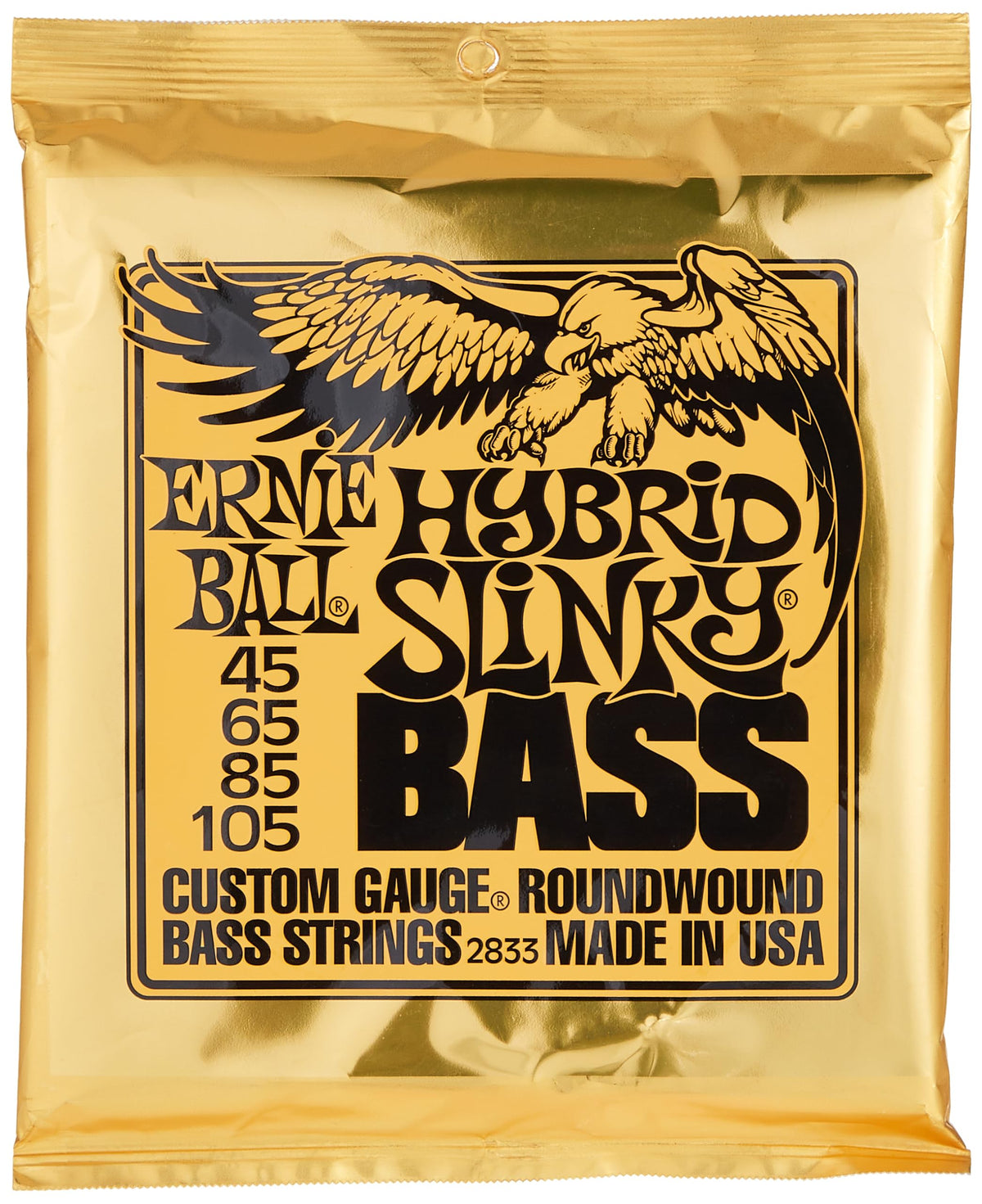 Ernie Ball Hybrid Slinky Nickel Wound Bass Guitar Strings, 45 105 Gauge (P02833)